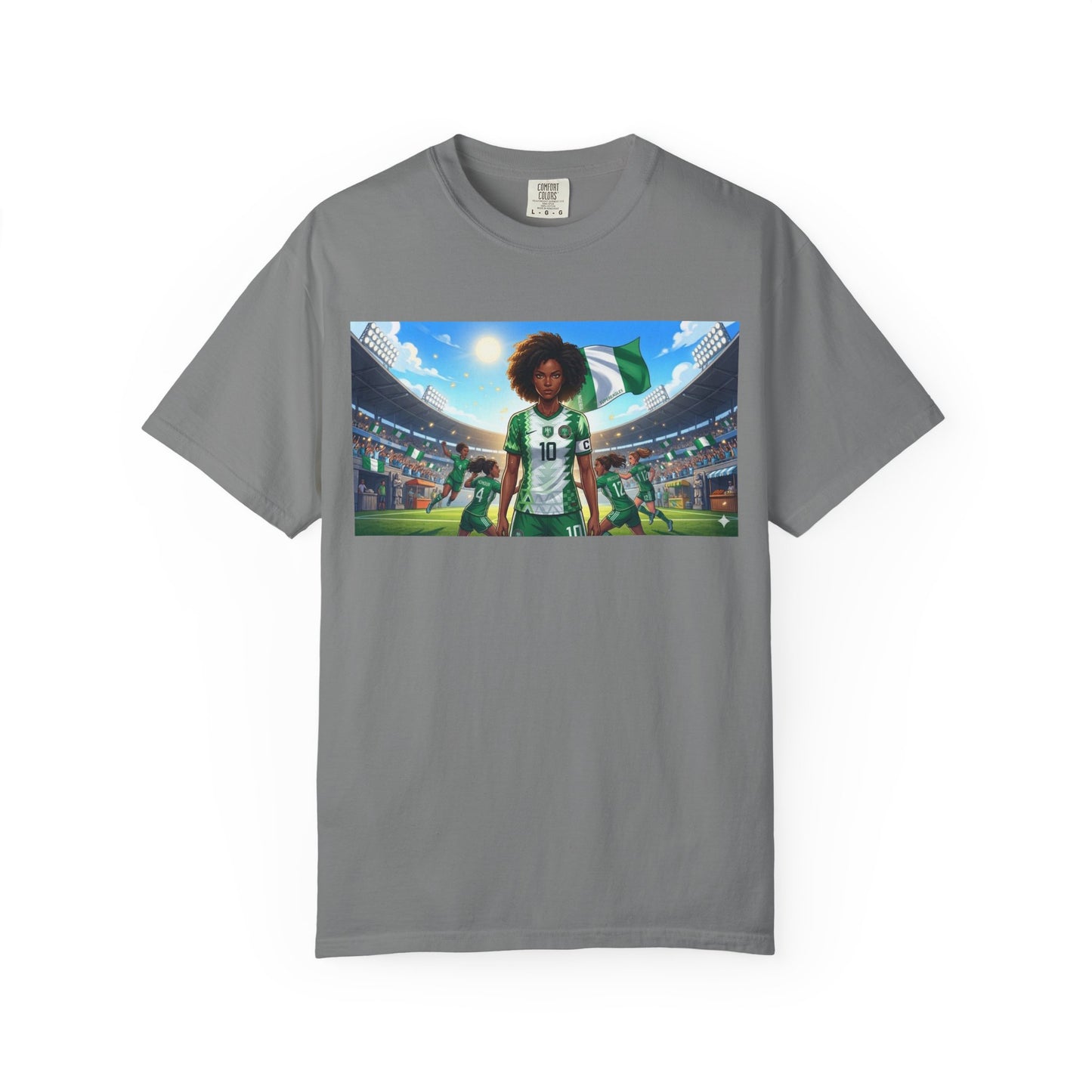 Commander- Female- Nigerian Soccer Player Stadium  - T-shirt - Graphic Tee
