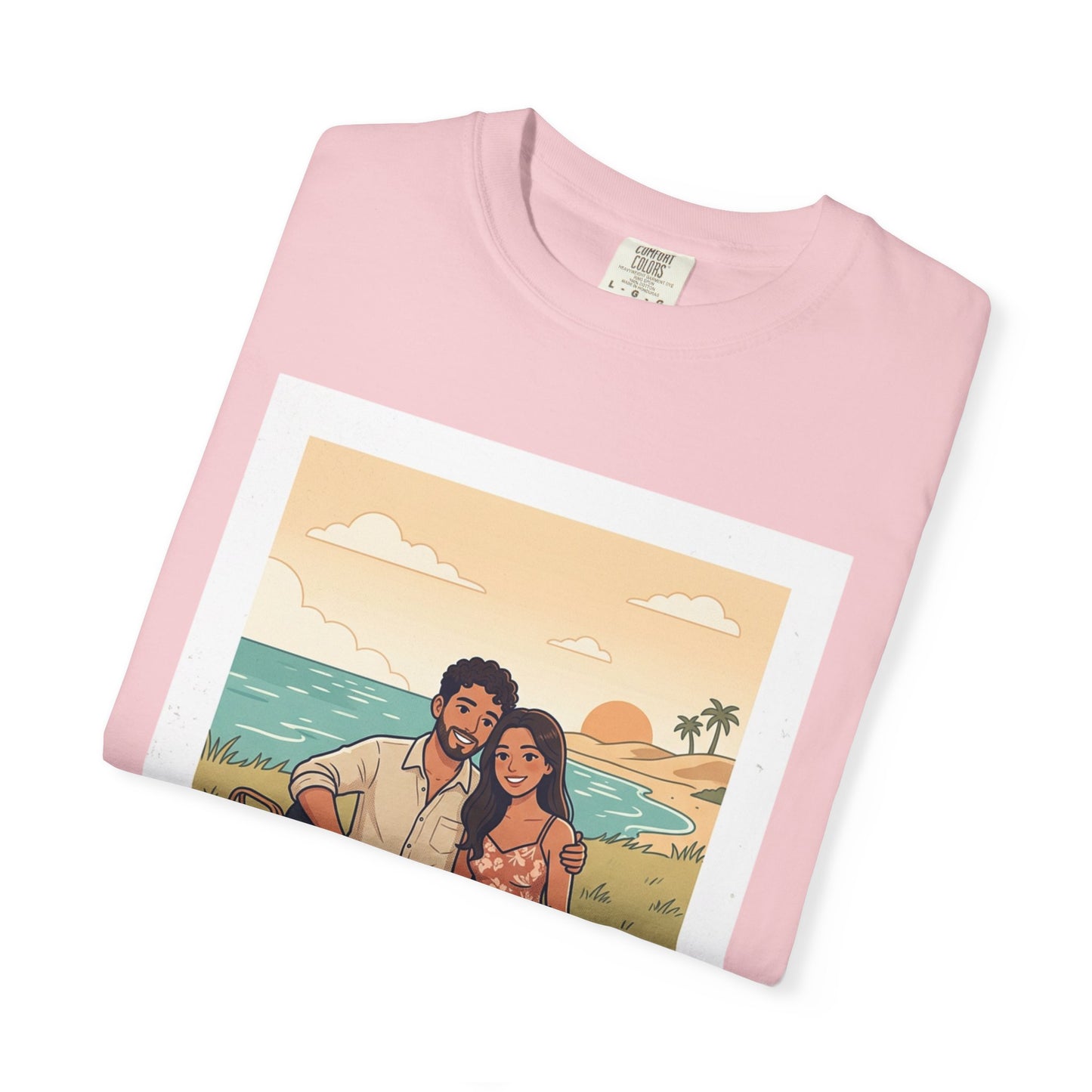 Beach Picnic Couple T‑Shirt — “The best days aren’t planned.” Relaxed Vacation Tee