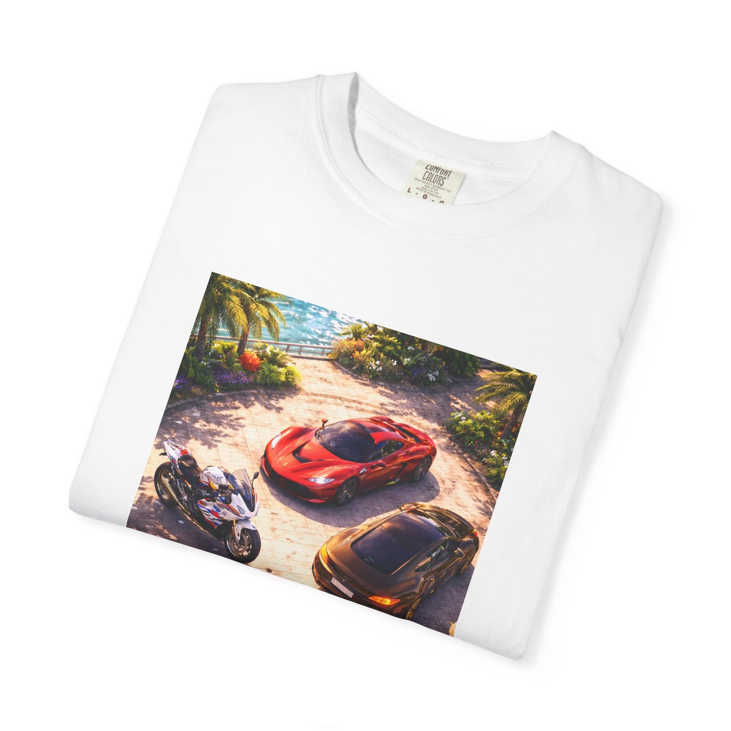 MULTI-VEHICLE - T-Shirt — Tropical Sports Cars & Motorbikes Print
