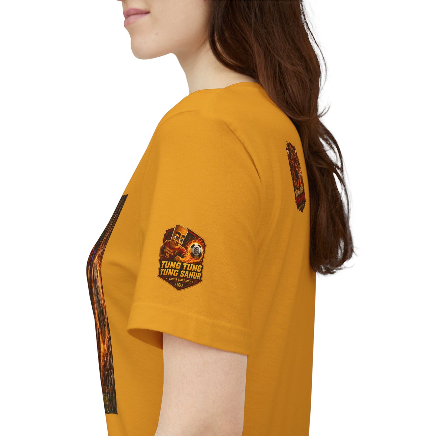 Tung Tung Tung Sahur Soccer Kick Firestorm Graphic Tee — ‘Goal’ Animated Kick Design