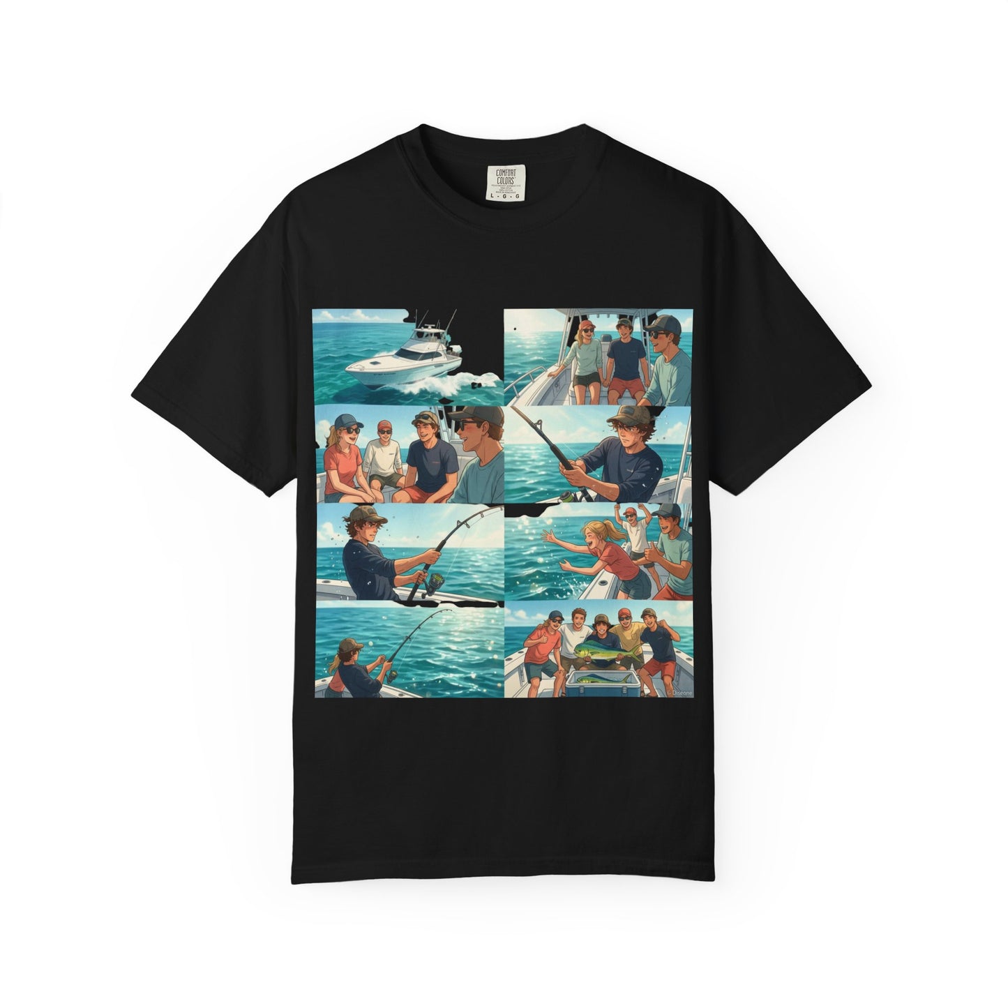 Deep Sea Energy (Friends Fishing Edition) Fishing Trip Photo Collage T-Shirt