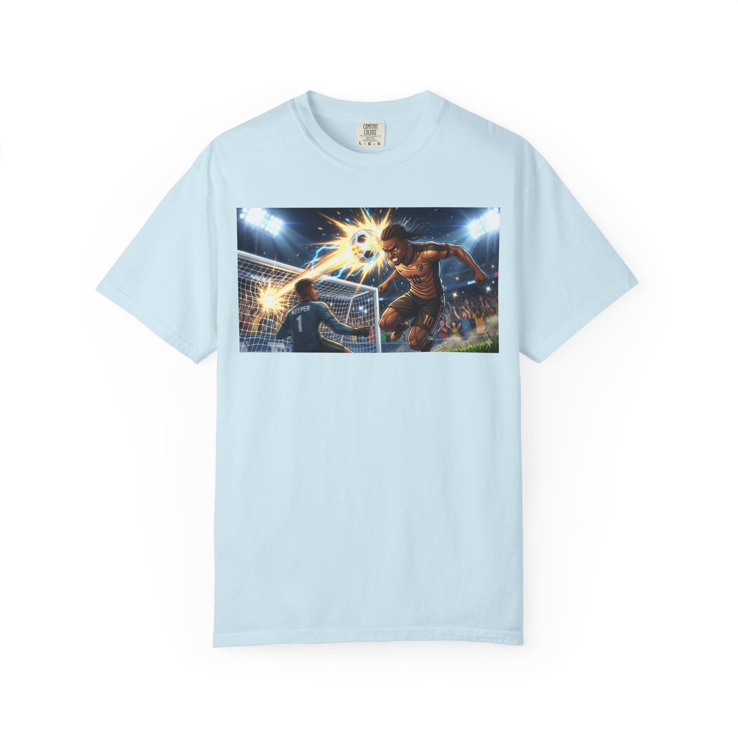 Soccer Goal Explosion T-Shirt — Action-Packed Football Graphic Tee