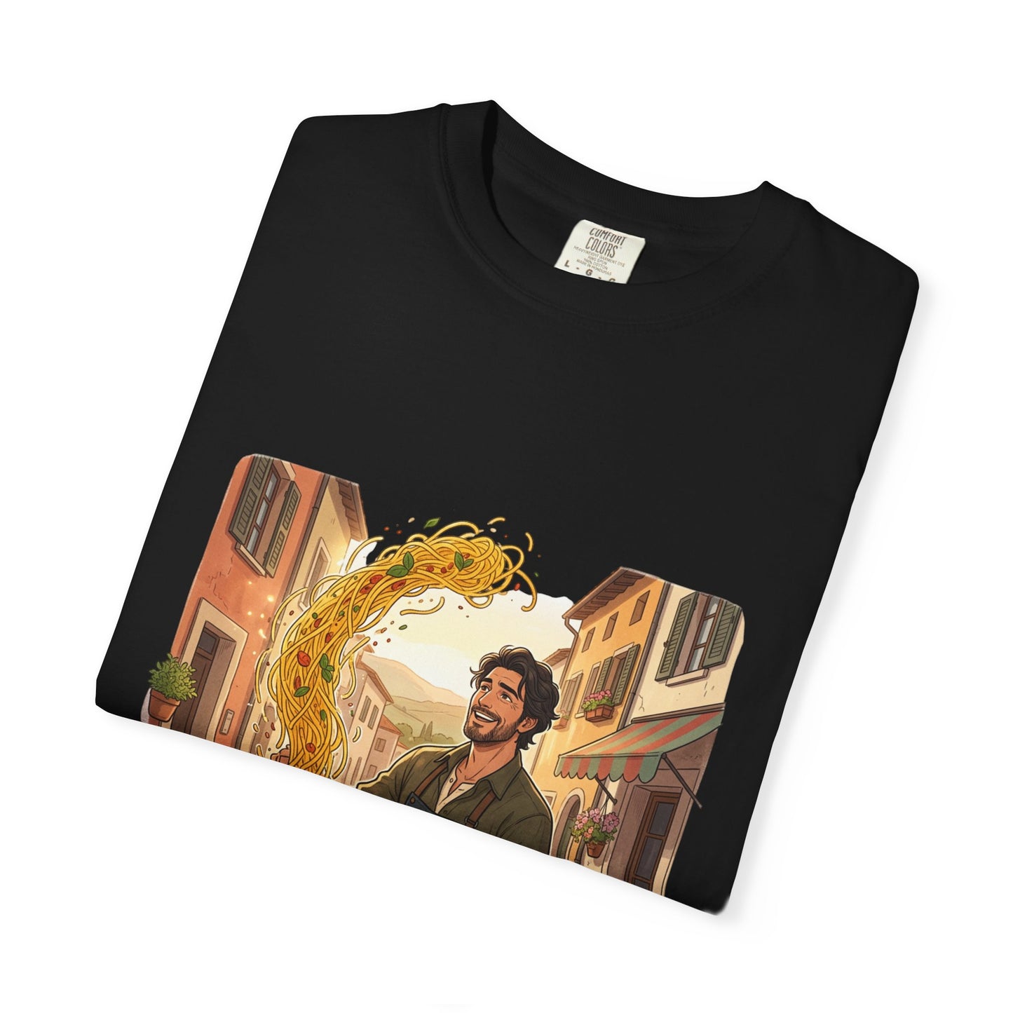 Italian Chef Pasta Toss T-Shirt — Vintage Street Kitchen Cooking Graphic Tee