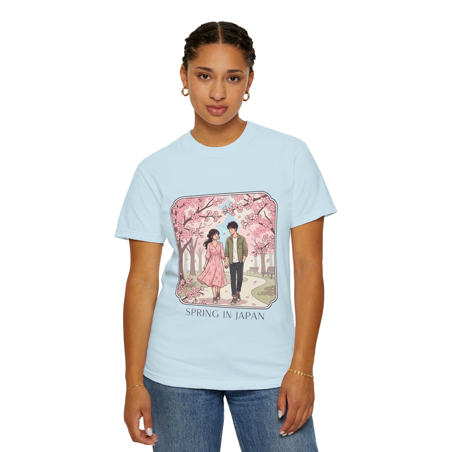 Spring in Japan T-Shirt — Cherry Blossom Couple Graphic Tee