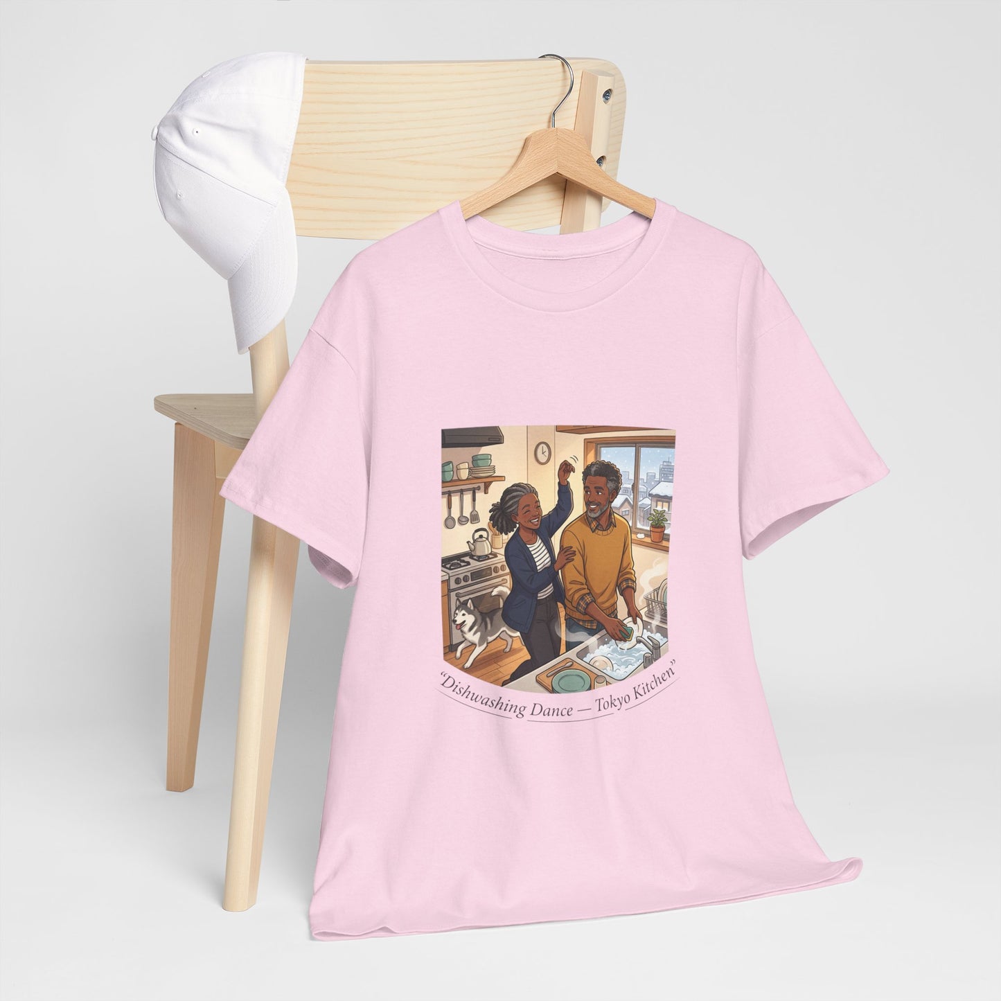 Dishwashing Dance Tee — Couple Kitchen Graphic T-Shirt