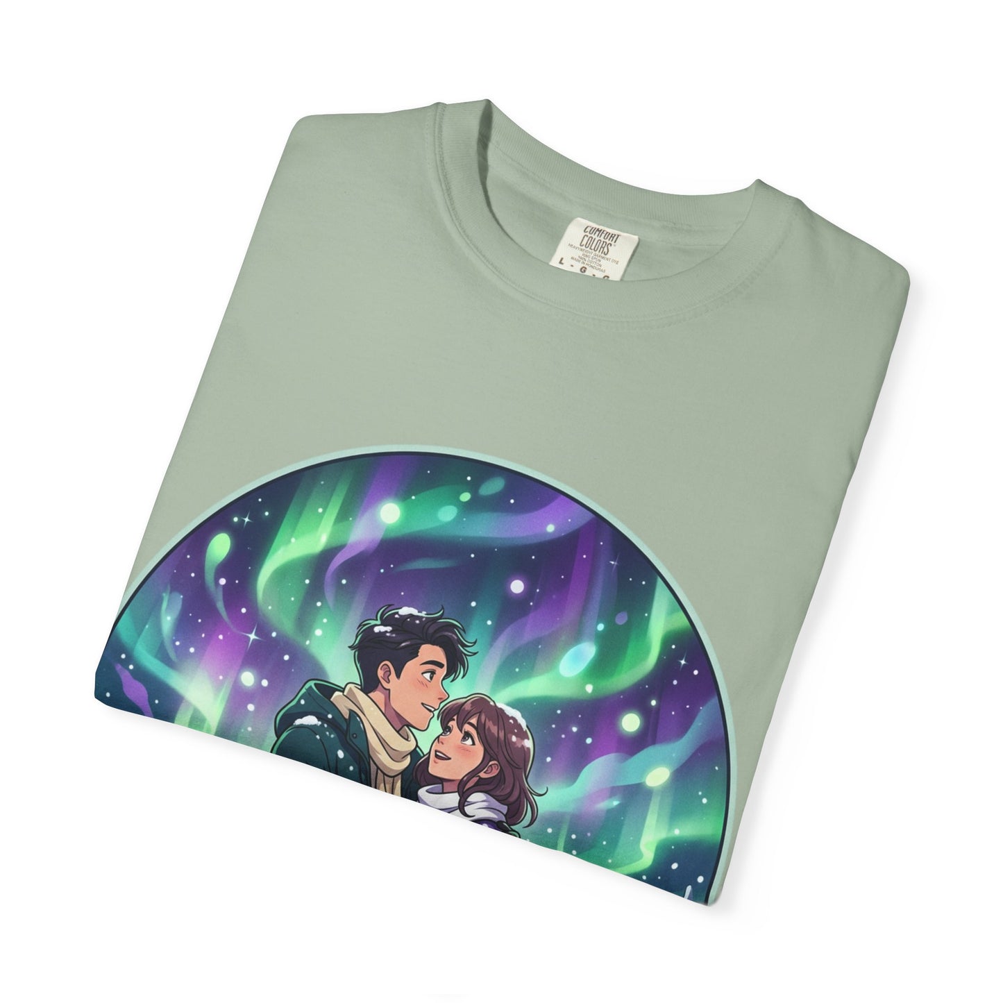 Night Magic T-Shirt — Northern Lights Couple Illustration