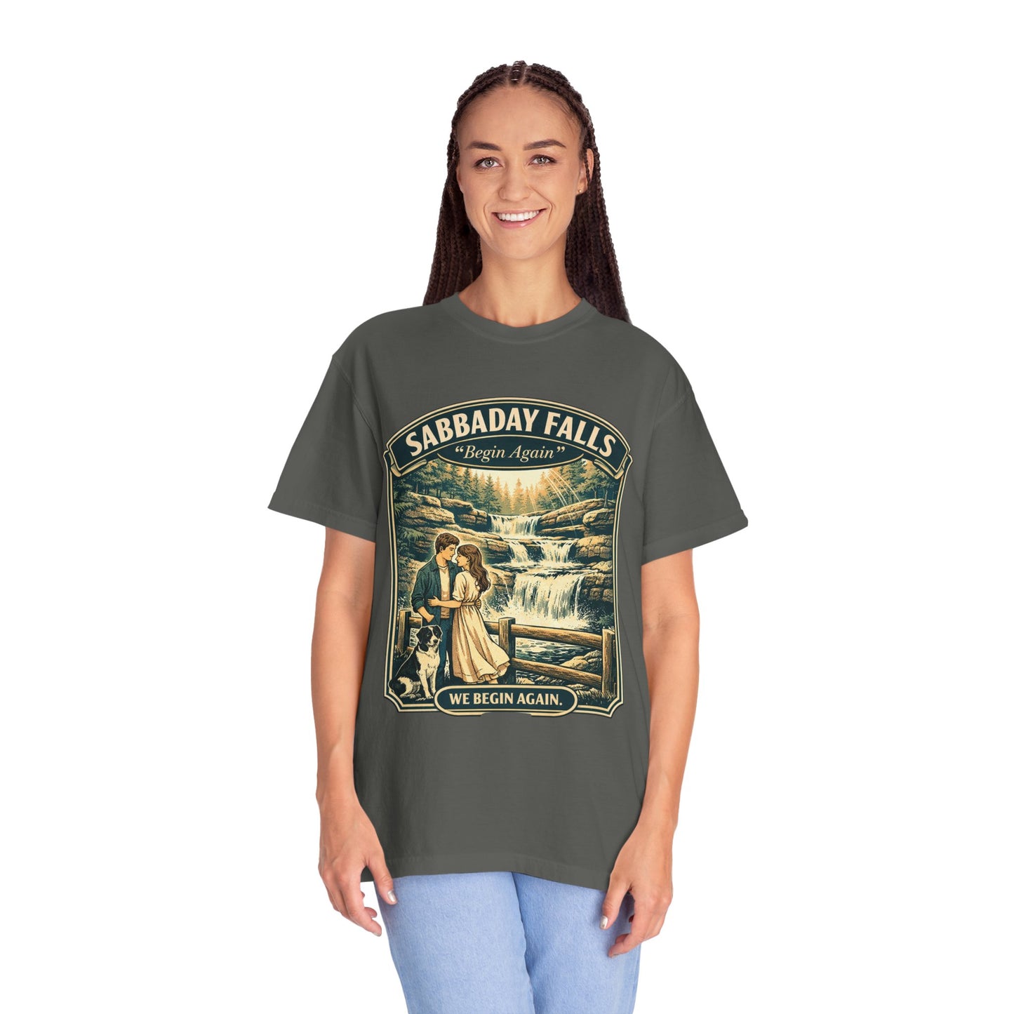 Sabbaday Falls 'We Begin Again' Vintage Nature T-Shirt
