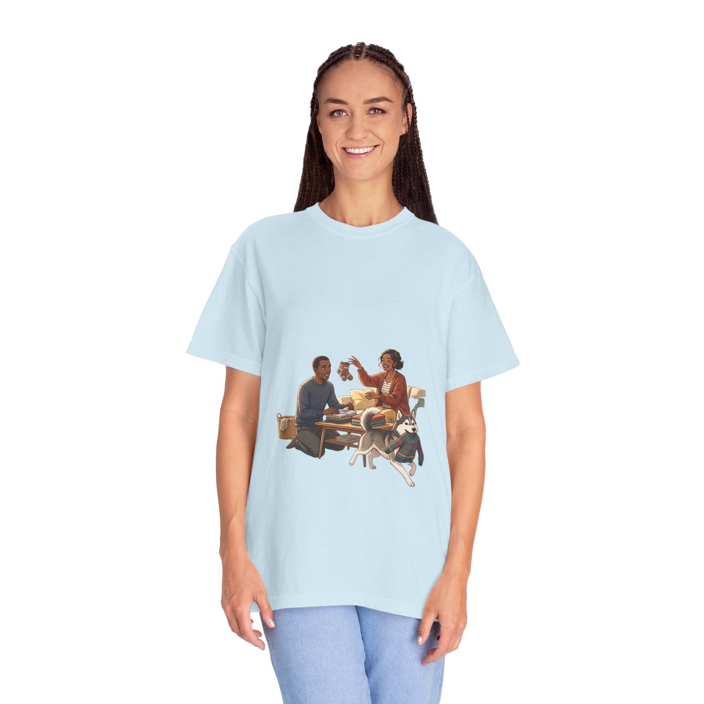 Picnic Cheers T-Shirt — Vintage Couple & Dog Illustration Tee