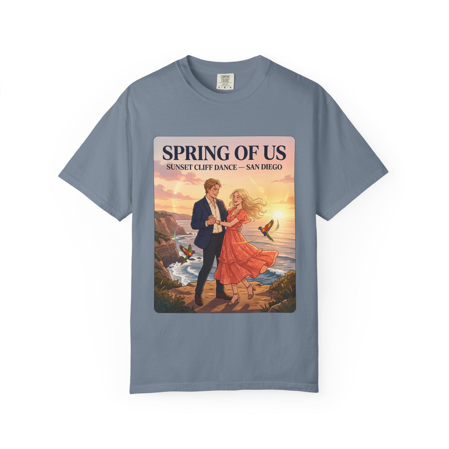 Spring of Us T‑Shirt — Sunset Cliff Dance San Diego Vintage Romance Tee