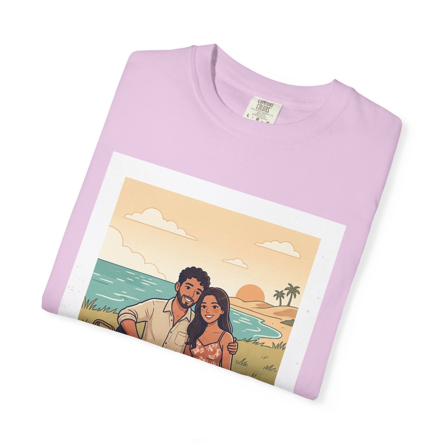 Beach Picnic Couple T‑Shirt — “The best days aren’t planned.” Relaxed Vacation Tee