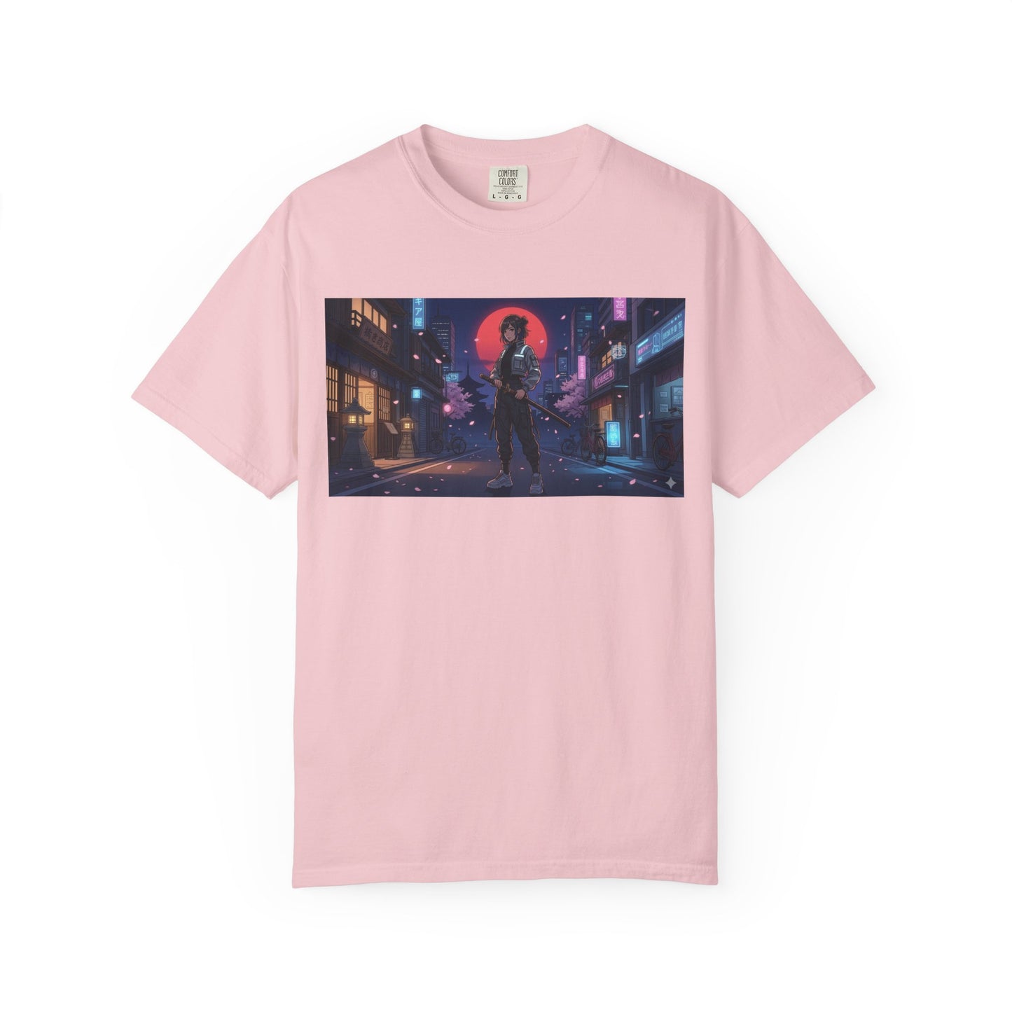 Cyberpunk Samurai T-Shirt — Neon Night Street Art Tee