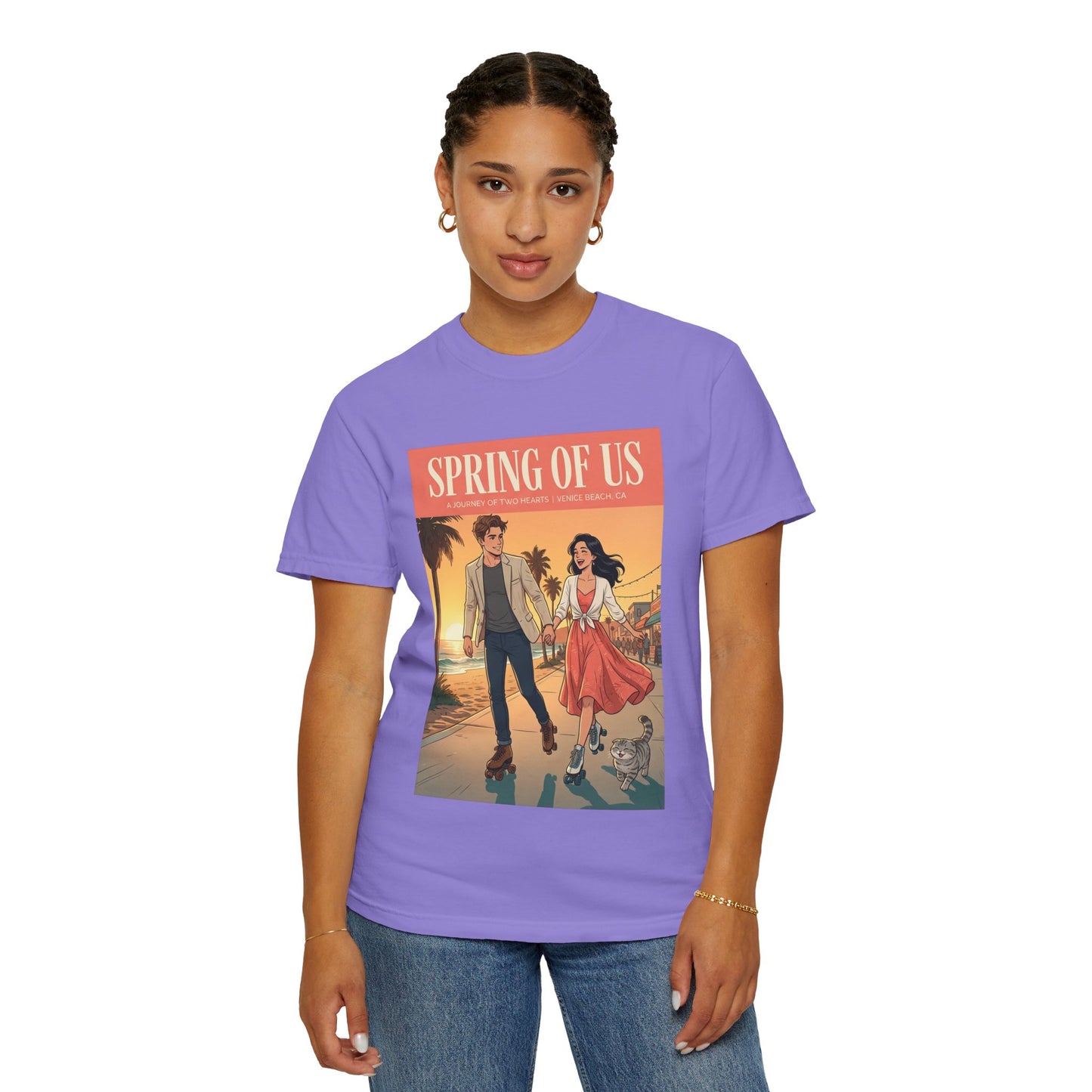 Spring of Us T-Shirt — Vintage Romantic Beach Couple Graphic Tee