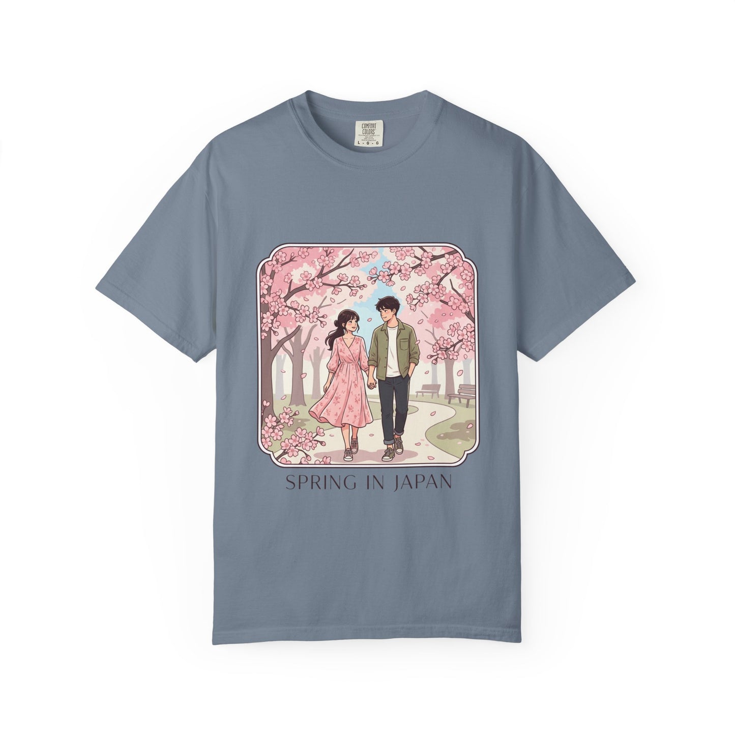 Spring in Japan T-Shirt — Cherry Blossom Couple Graphic Tee
