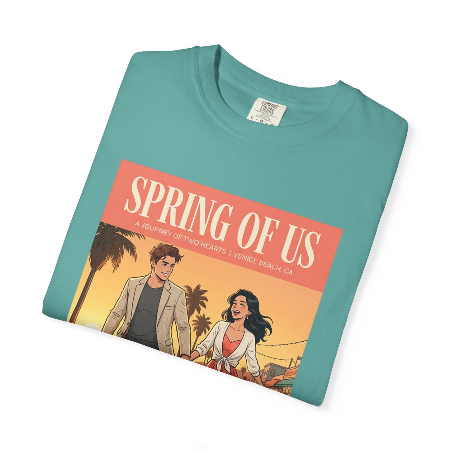 Spring of Us T-Shirt — Vintage Romantic Beach Couple Graphic Tee