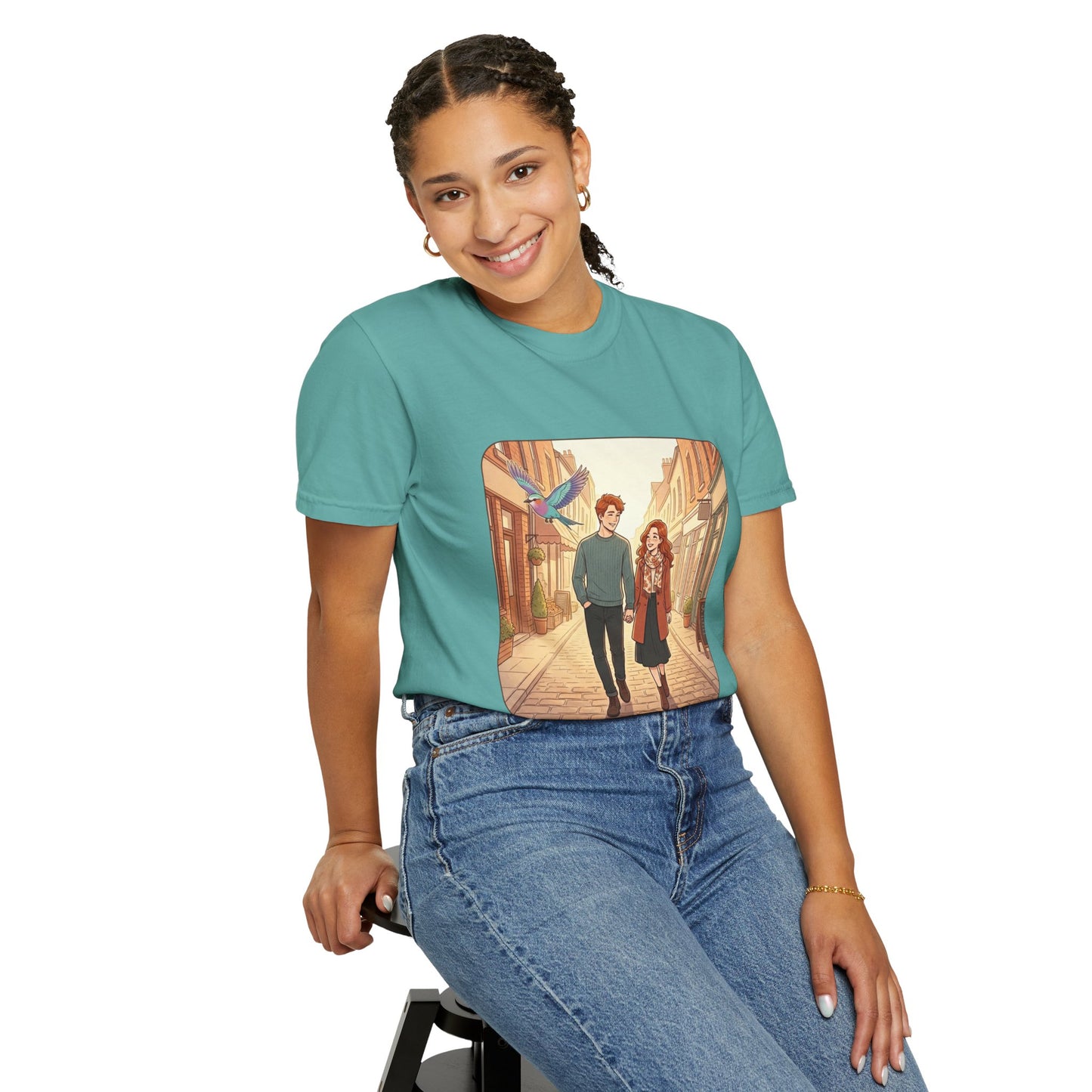 Romantic Stroll T-Shirt — “It’s the little moments” Couple Illustration Tee