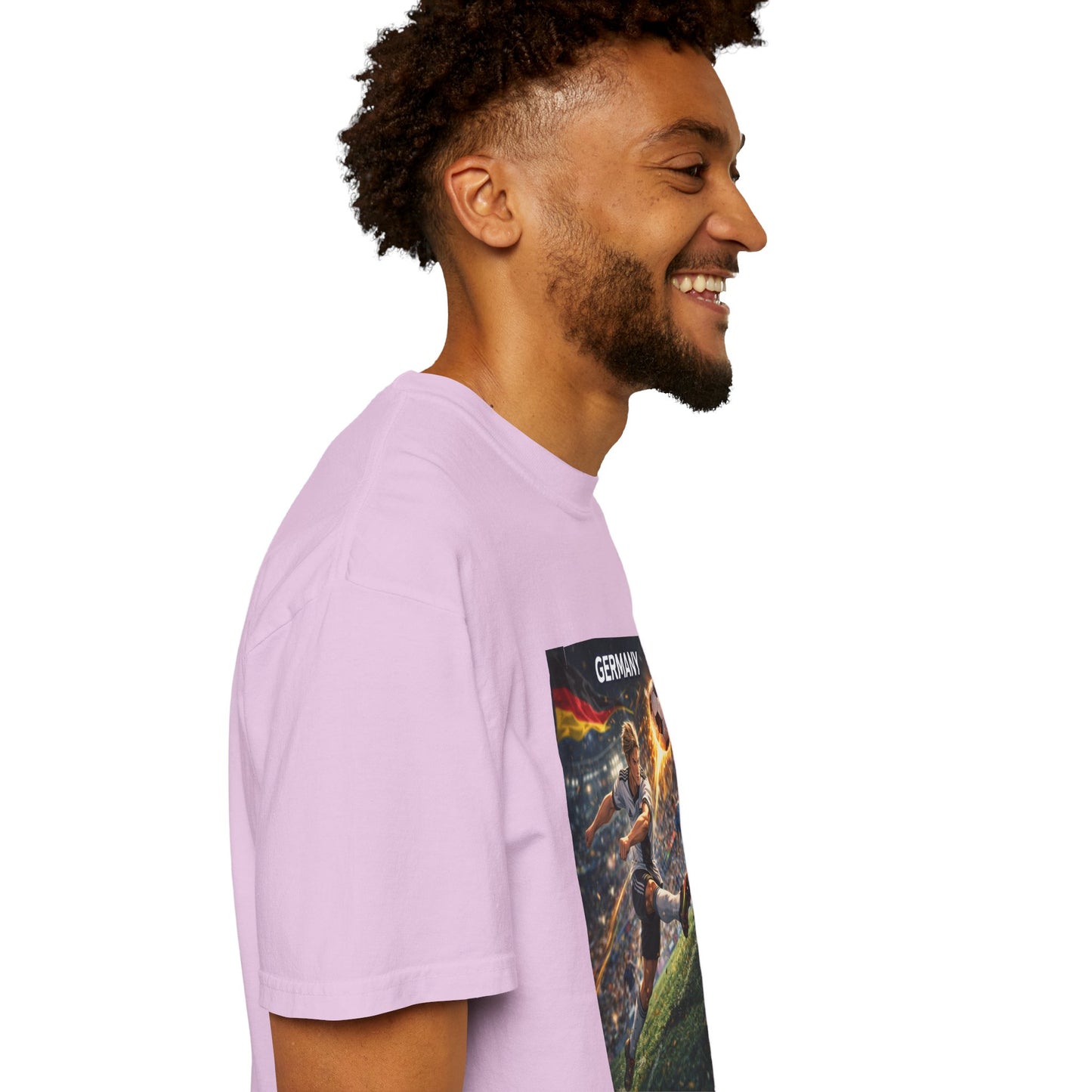 Germany Soccer Player Graphic T-Shirt — Retro Football Stadium Print