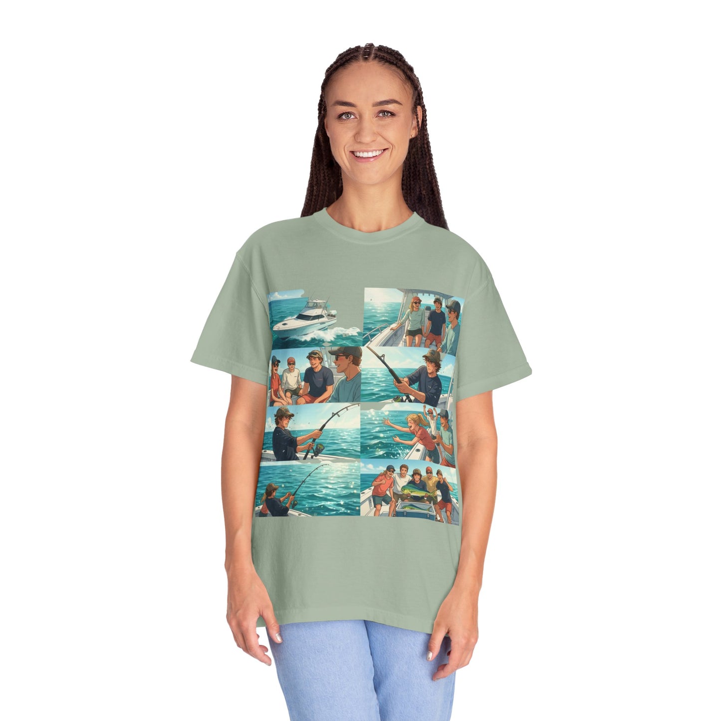 Deep Sea Energy (Friends Fishing Edition) Fishing Trip Photo Collage T-Shirt