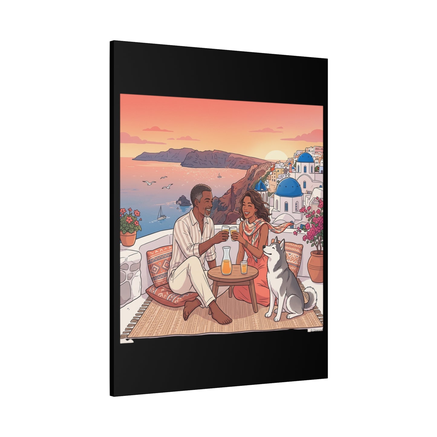 Santorini, Greece – “Sunset Serenade - Matte Canvas, Stretched, 1.25"