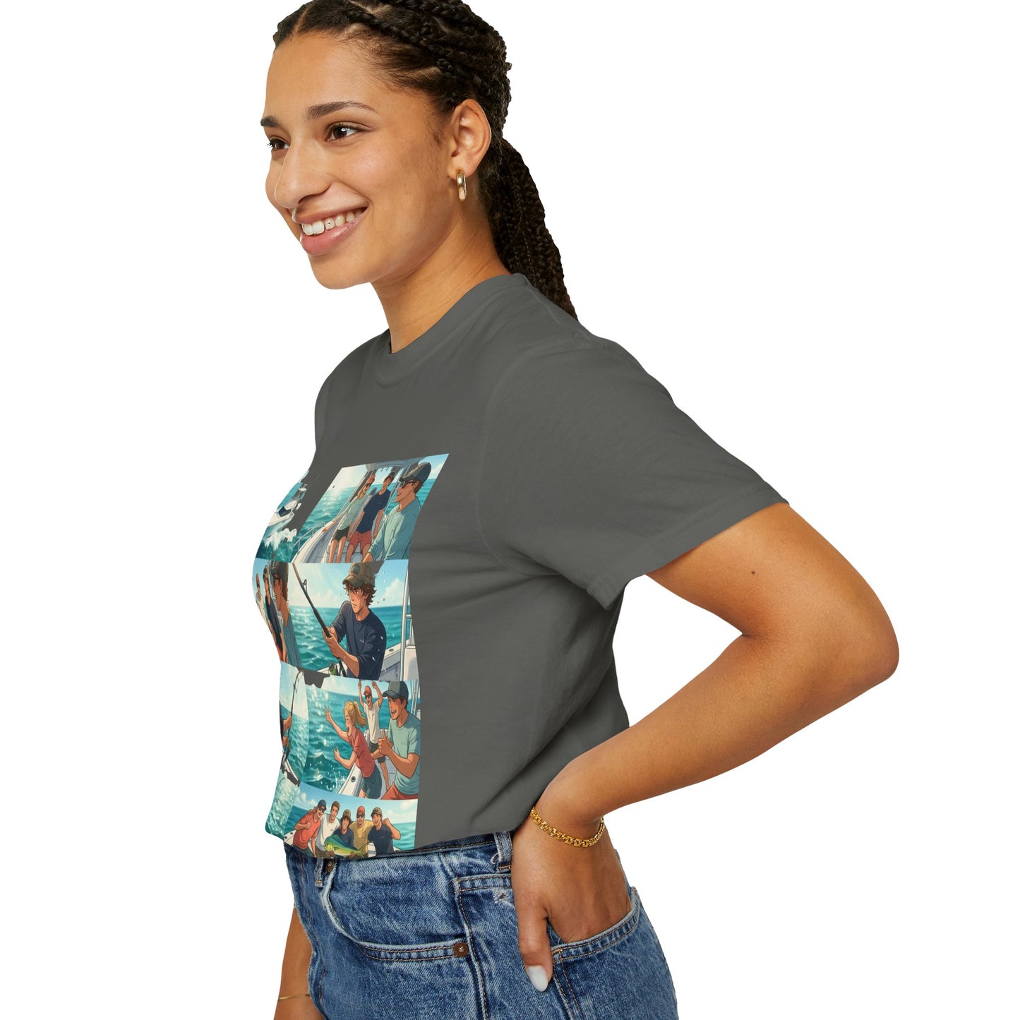 Deep Sea Energy (Friends Fishing Edition) Fishing Trip Photo Collage T-Shirt