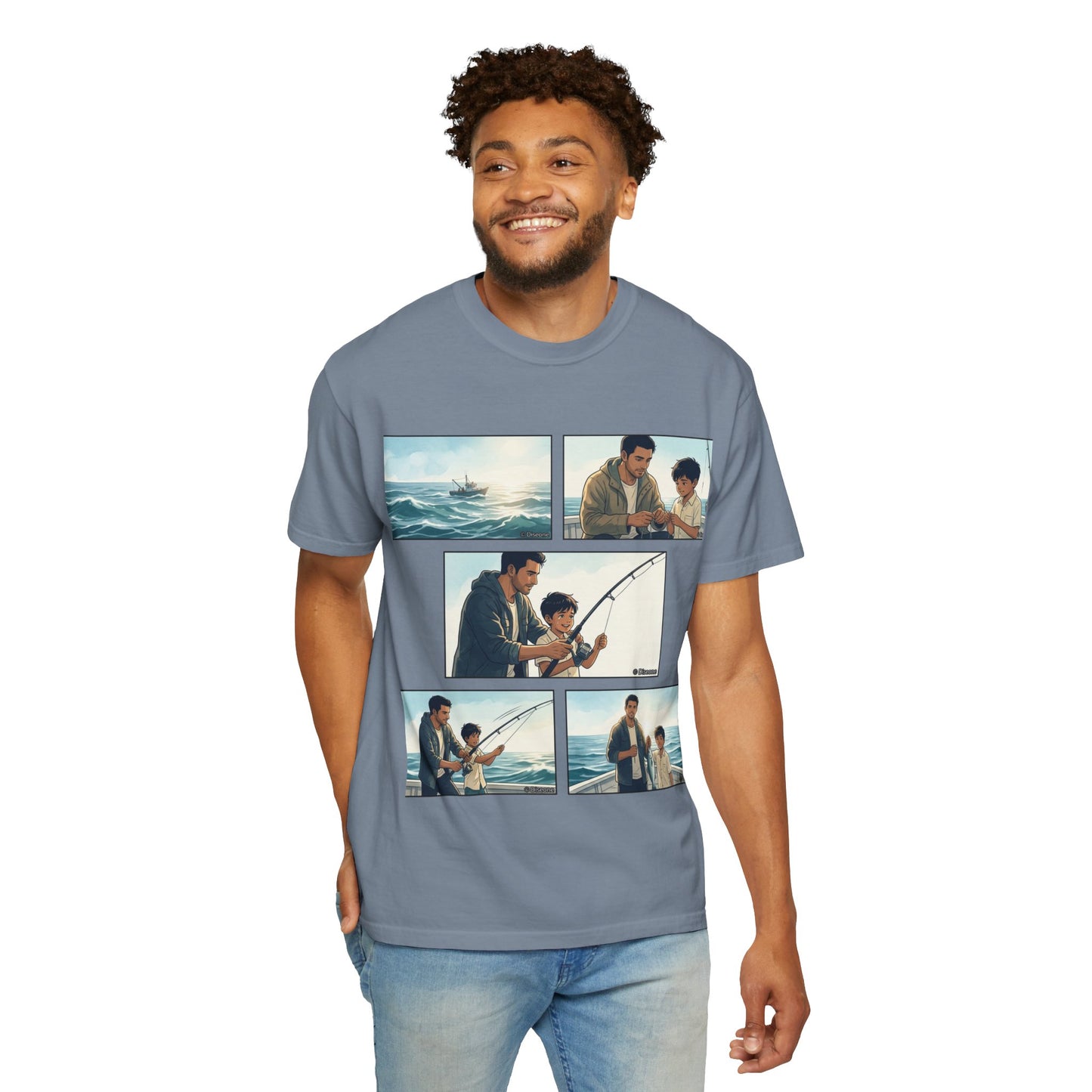 MORNING TIDES” (FATHER & SON EDITION) T-Shirt — Dad & Son Beach Fishing Graphic Tee