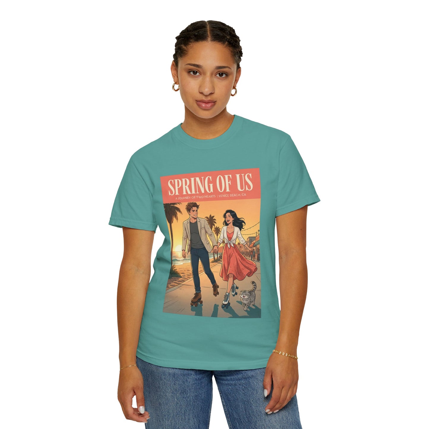 Spring of Us T-Shirt — Vintage Romantic Beach Couple Graphic Tee