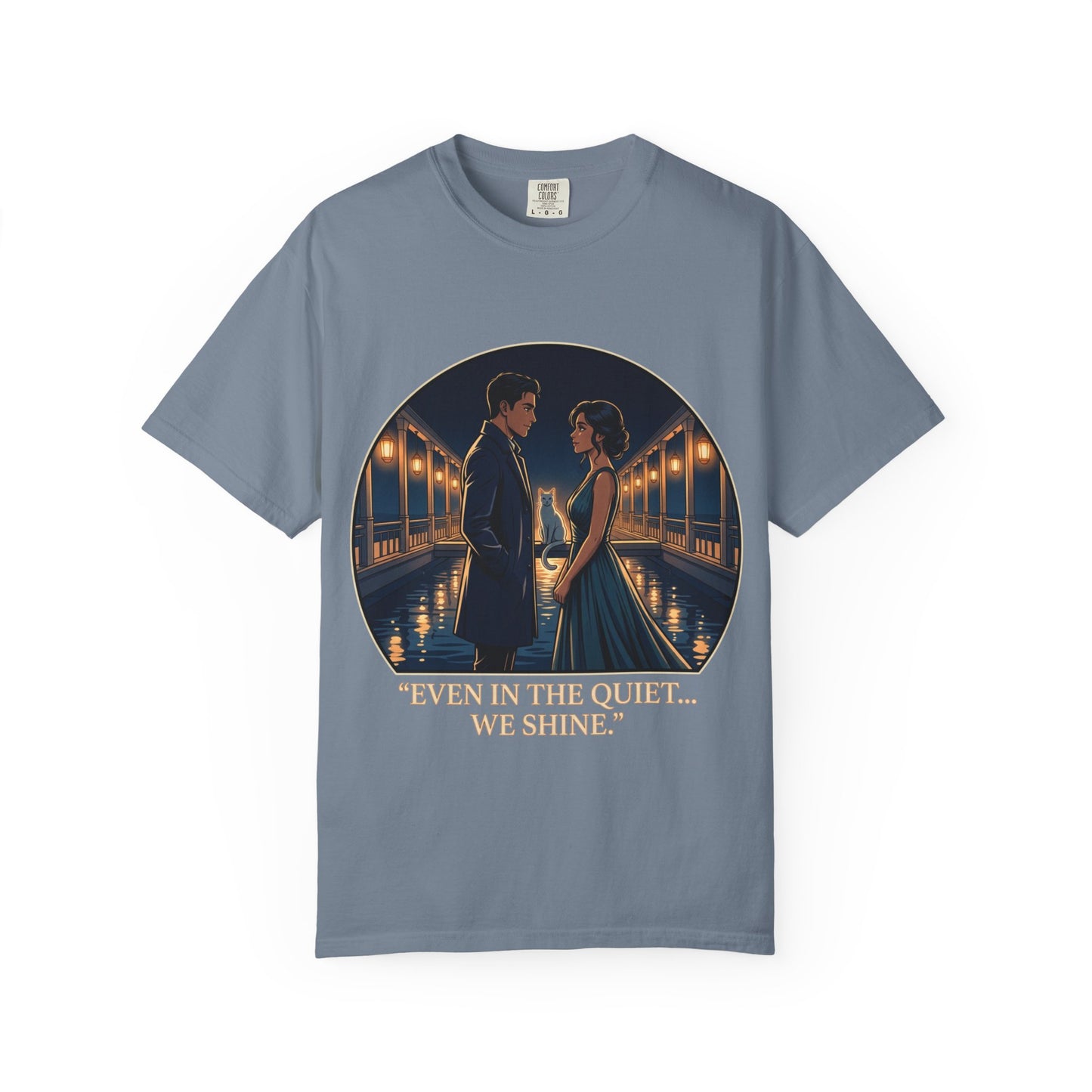 Romantic Night Stroll T-Shirt — "Even in the Quiet... We Shine" Graphic Tee