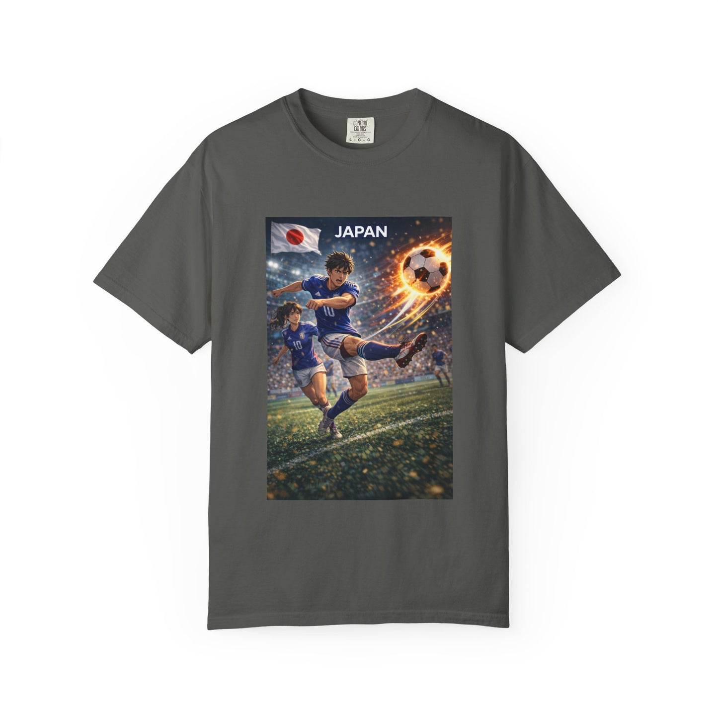 Japan Soccer Team Graphic T‑Shirt — Dynamic Football Players Design