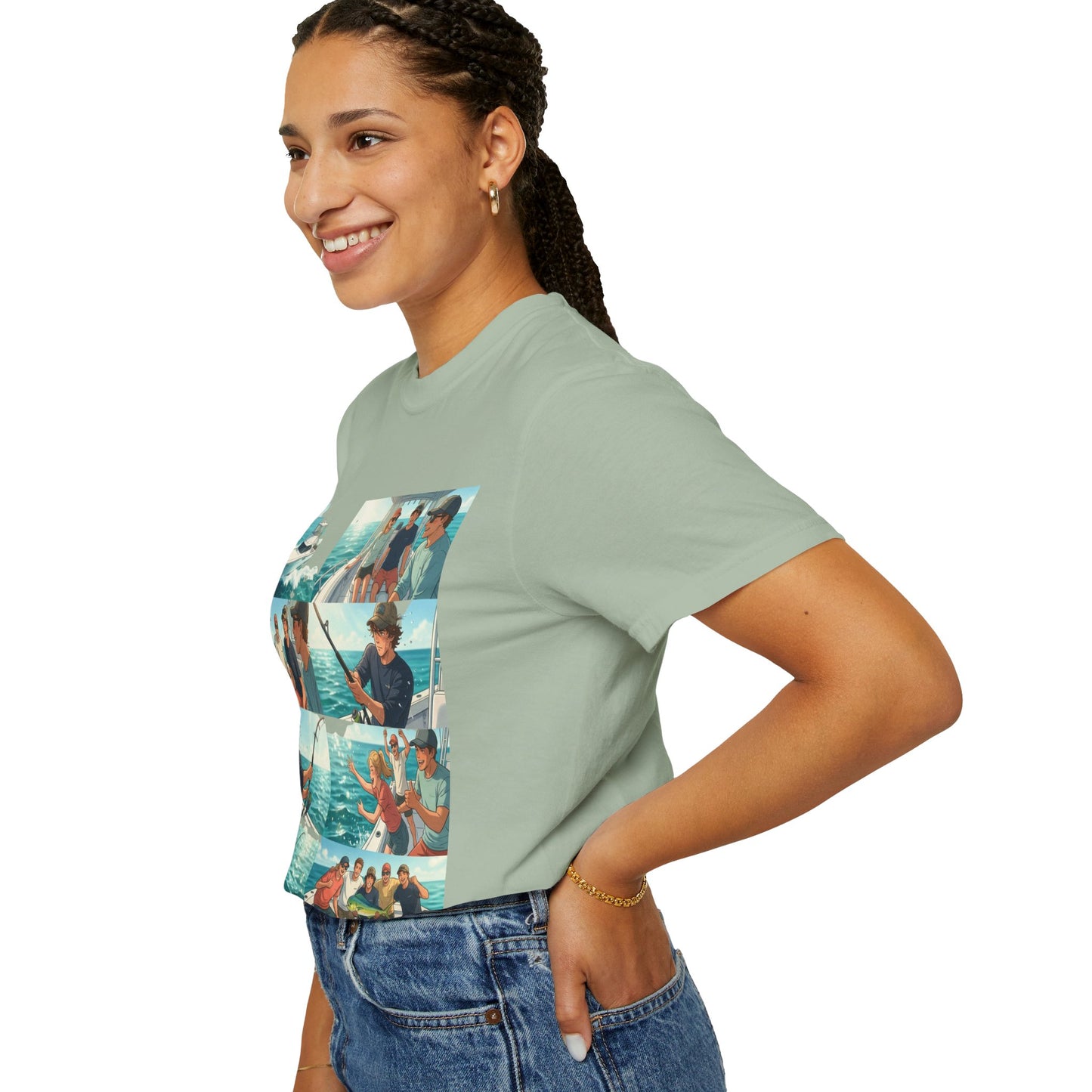 Deep Sea Energy (Friends Fishing Edition) Fishing Trip Photo Collage T-Shirt