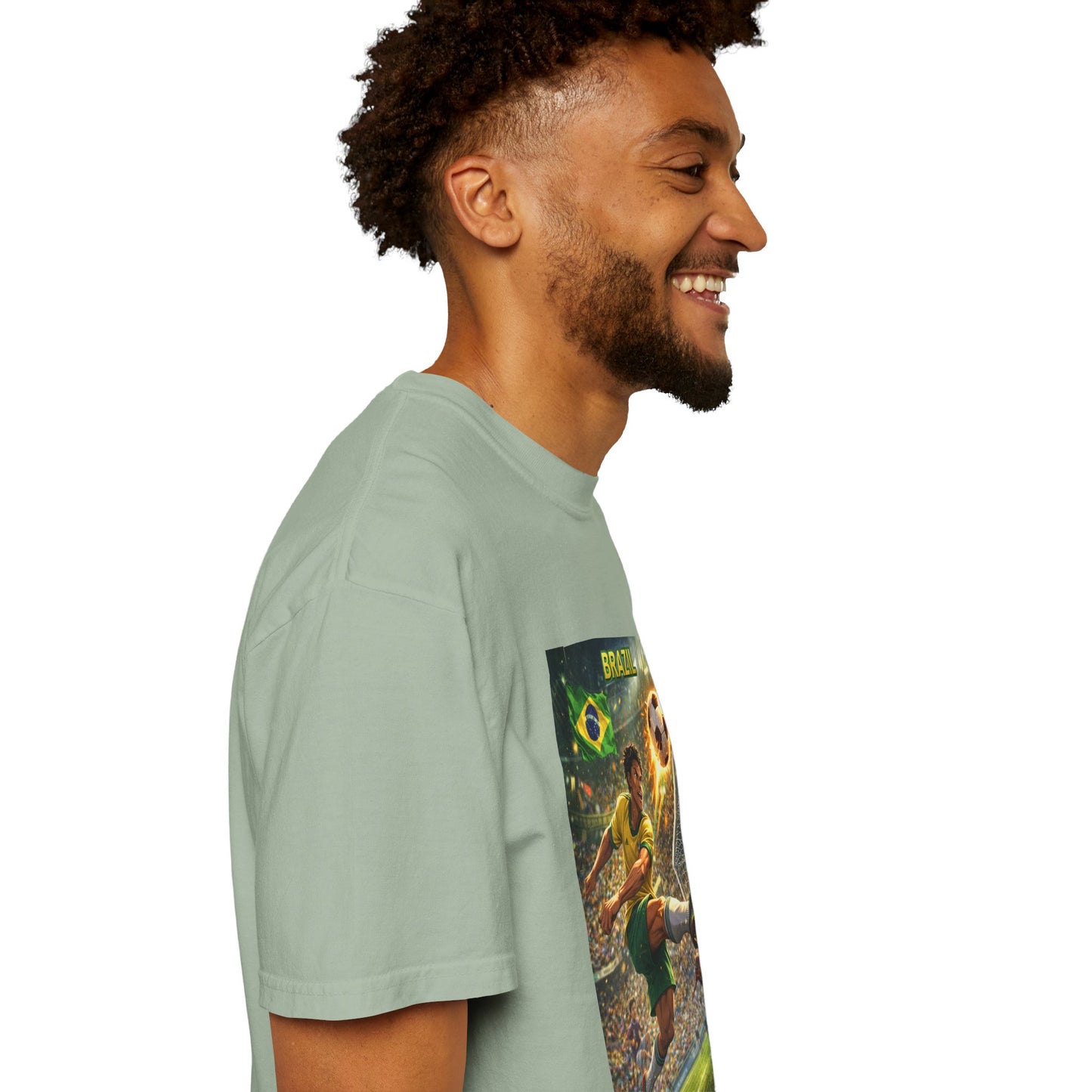 Brazil Soccer T-Shirt – Vintage Player Kick Graphic (Brazil)