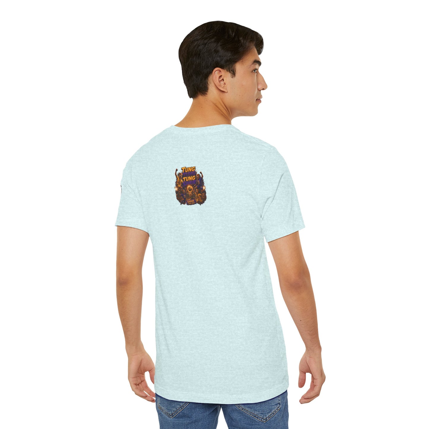 Tung Tung Tung Sahur Header Goal Soccer Action Graphic Tee — Team Court Night Design