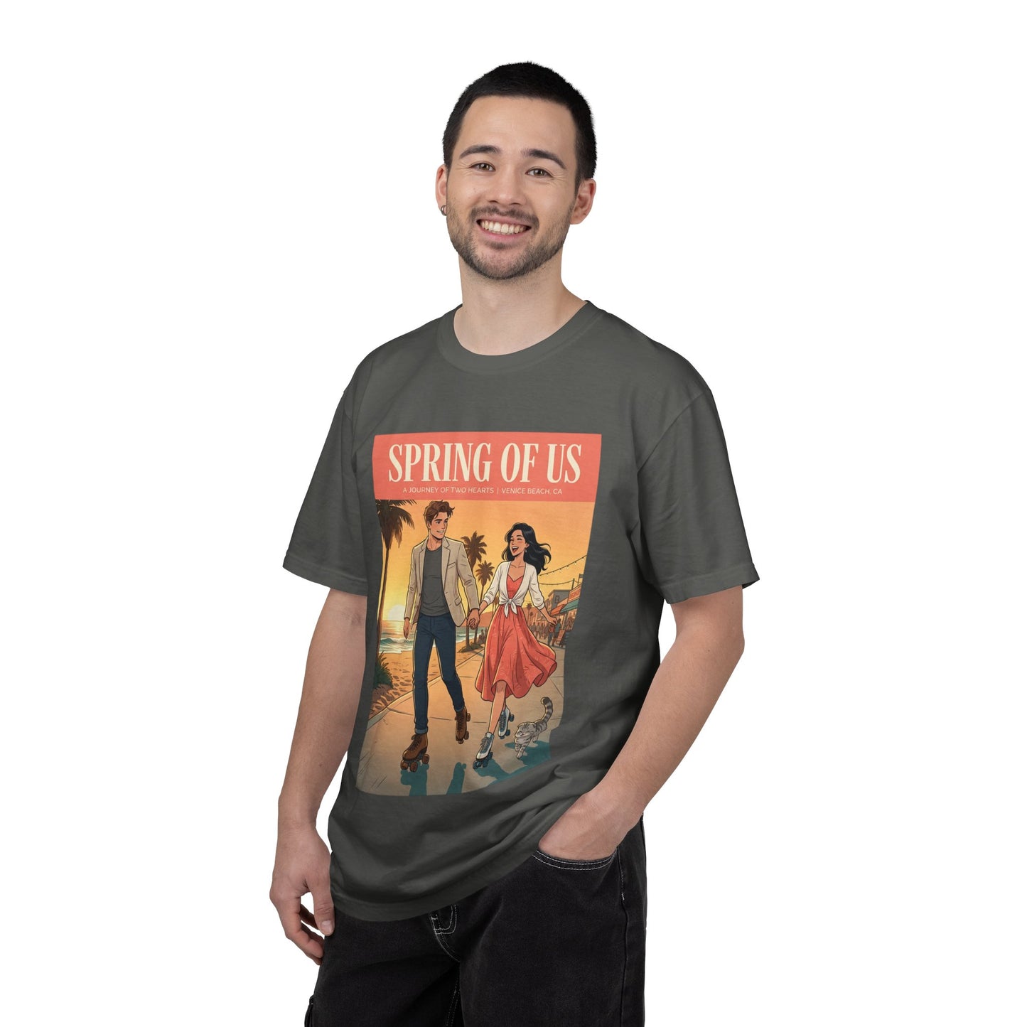 Spring of Us T-Shirt — Vintage Romantic Beach Couple Graphic Tee