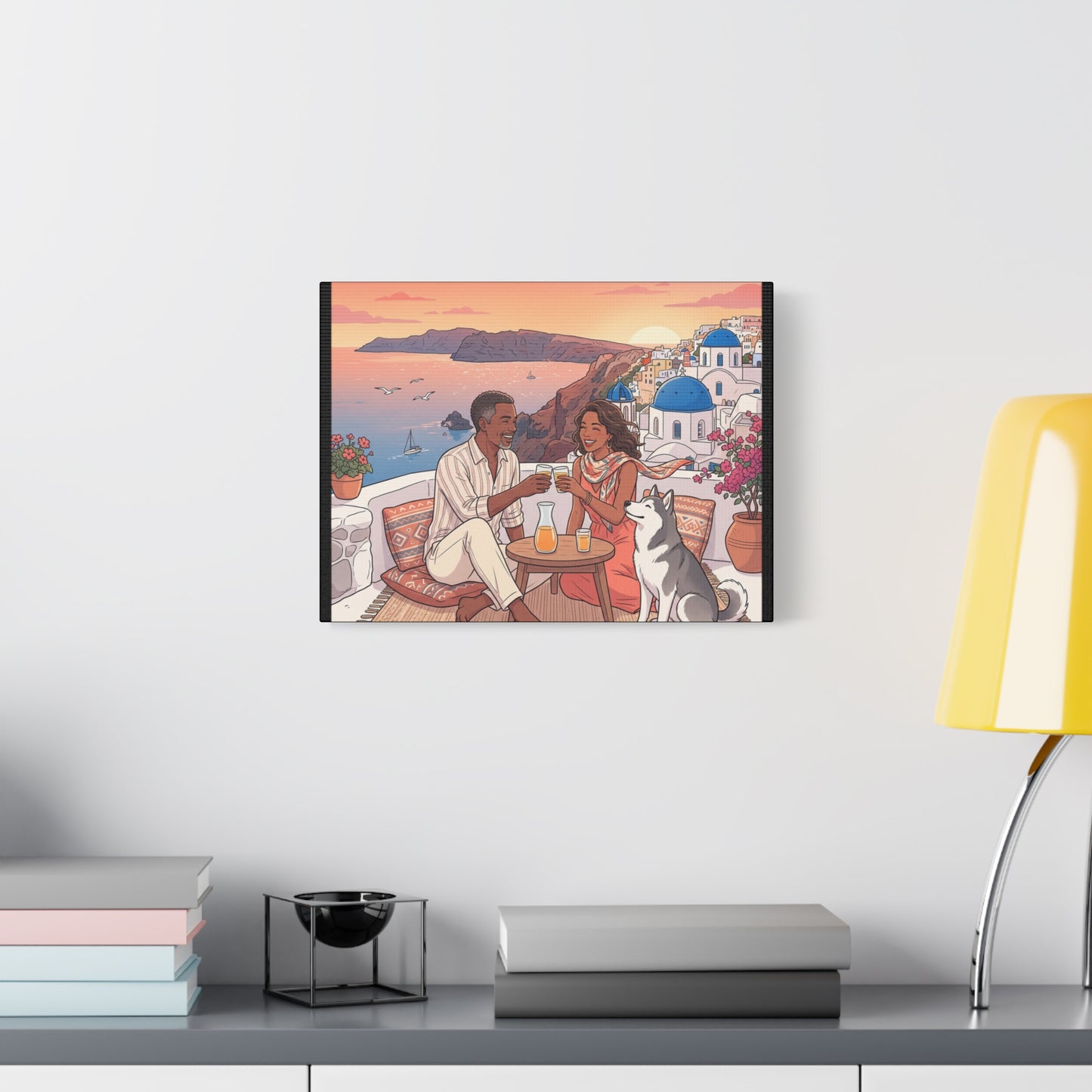 Santorini, Greece – “Sunset Serenade - Matte Canvas, Stretched, 1.25"