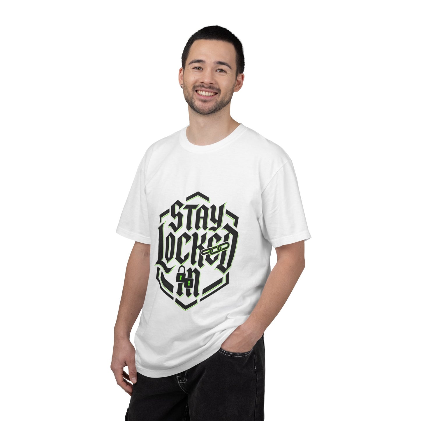 Stay Locked T-Shirt — Hexagonal Streetwear Graphic Tee