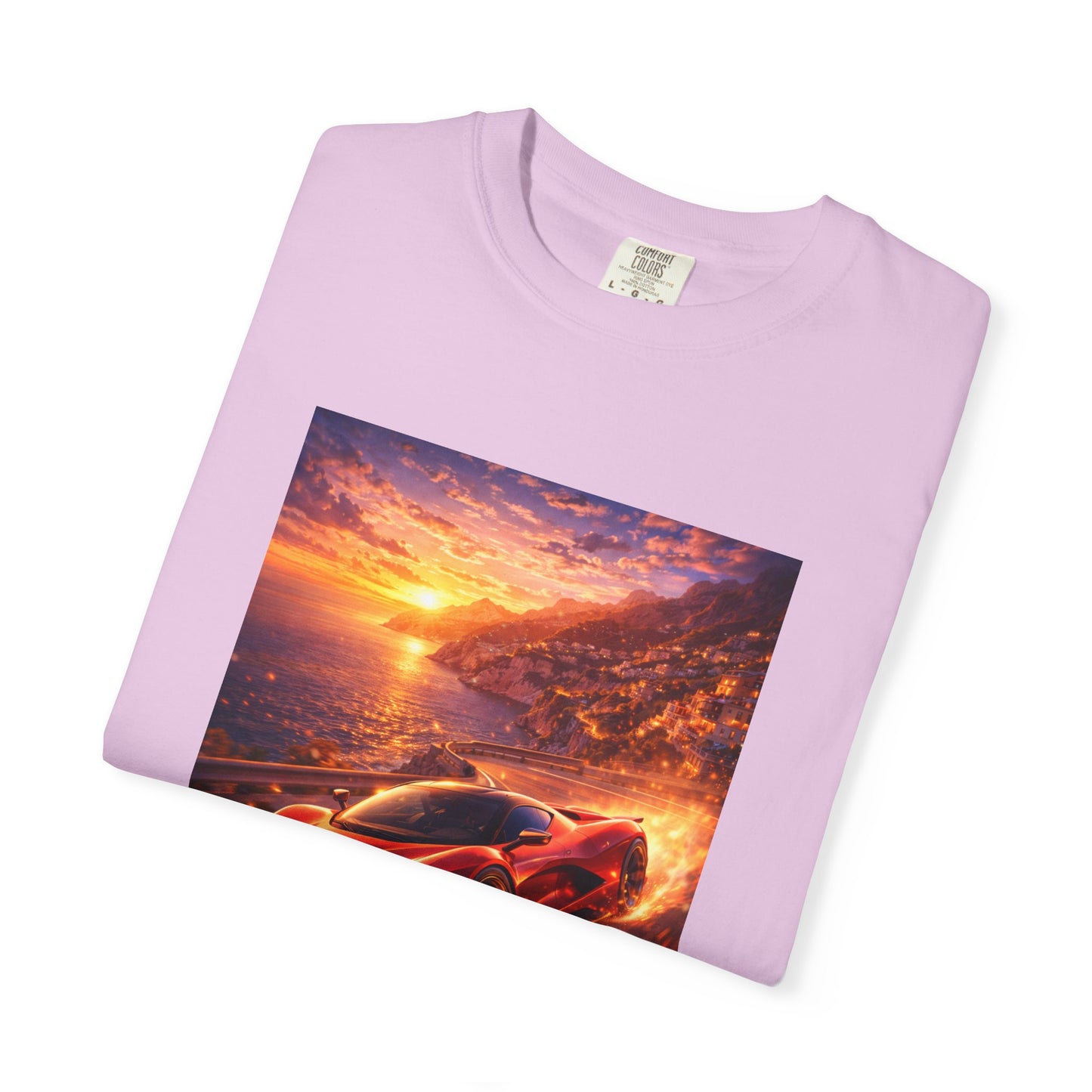 Ferrari F80- Amalfi Coast, Italy - T‑Shirt — Red Sports Car Print