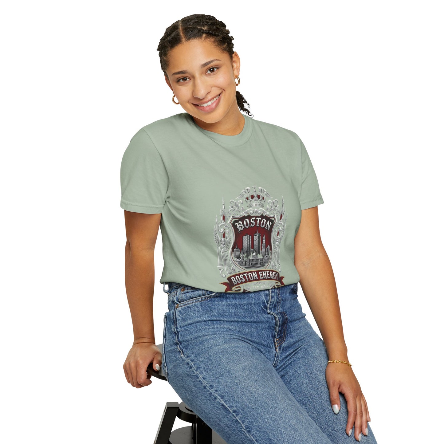 Boston Energy Vintage Crest T-Shirt — Retro City Skyline Tee