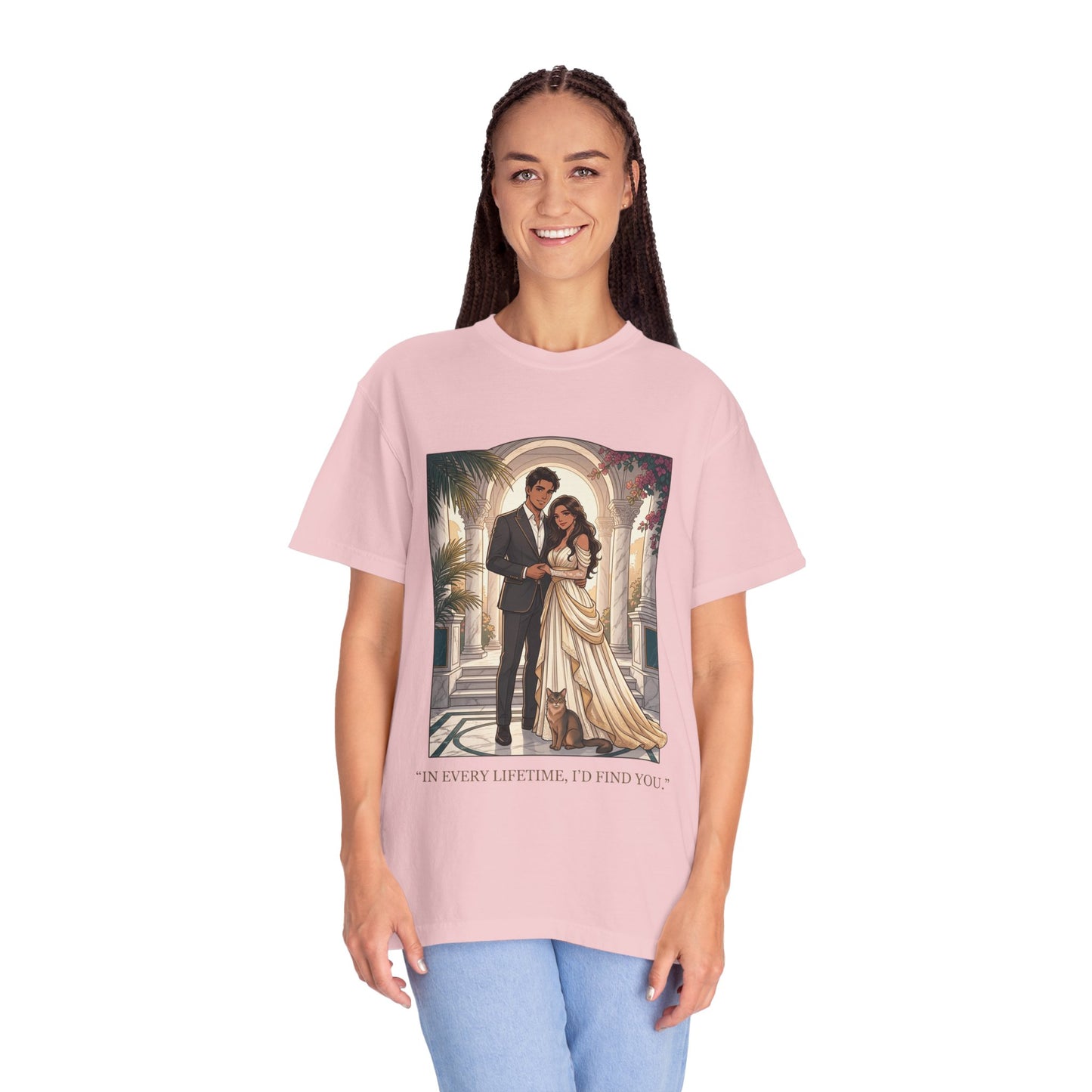 Romantic Vintage Wedding Portrait T-Shirt — "In Every Lifetime, I'd Find You"