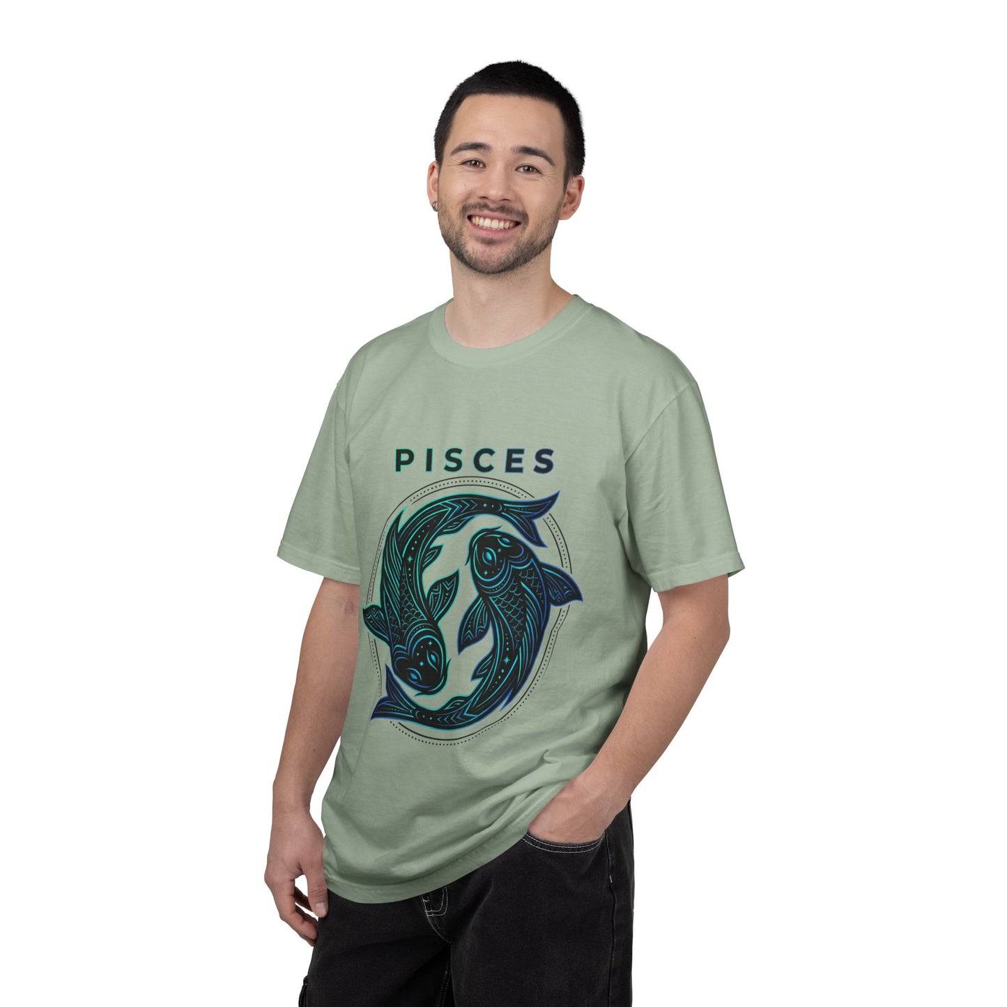 Pisces Zodiac T-Shirt — Artistic Twin Fish Astrology Tee