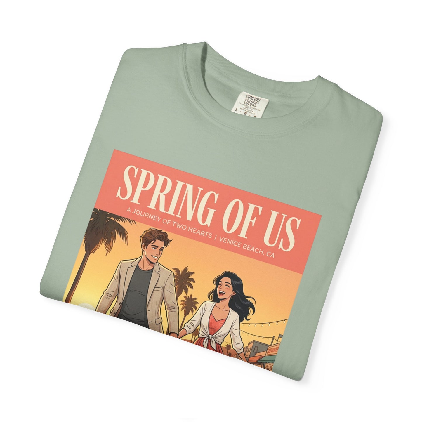 Spring of Us T-Shirt — Vintage Romantic Beach Couple Graphic Tee