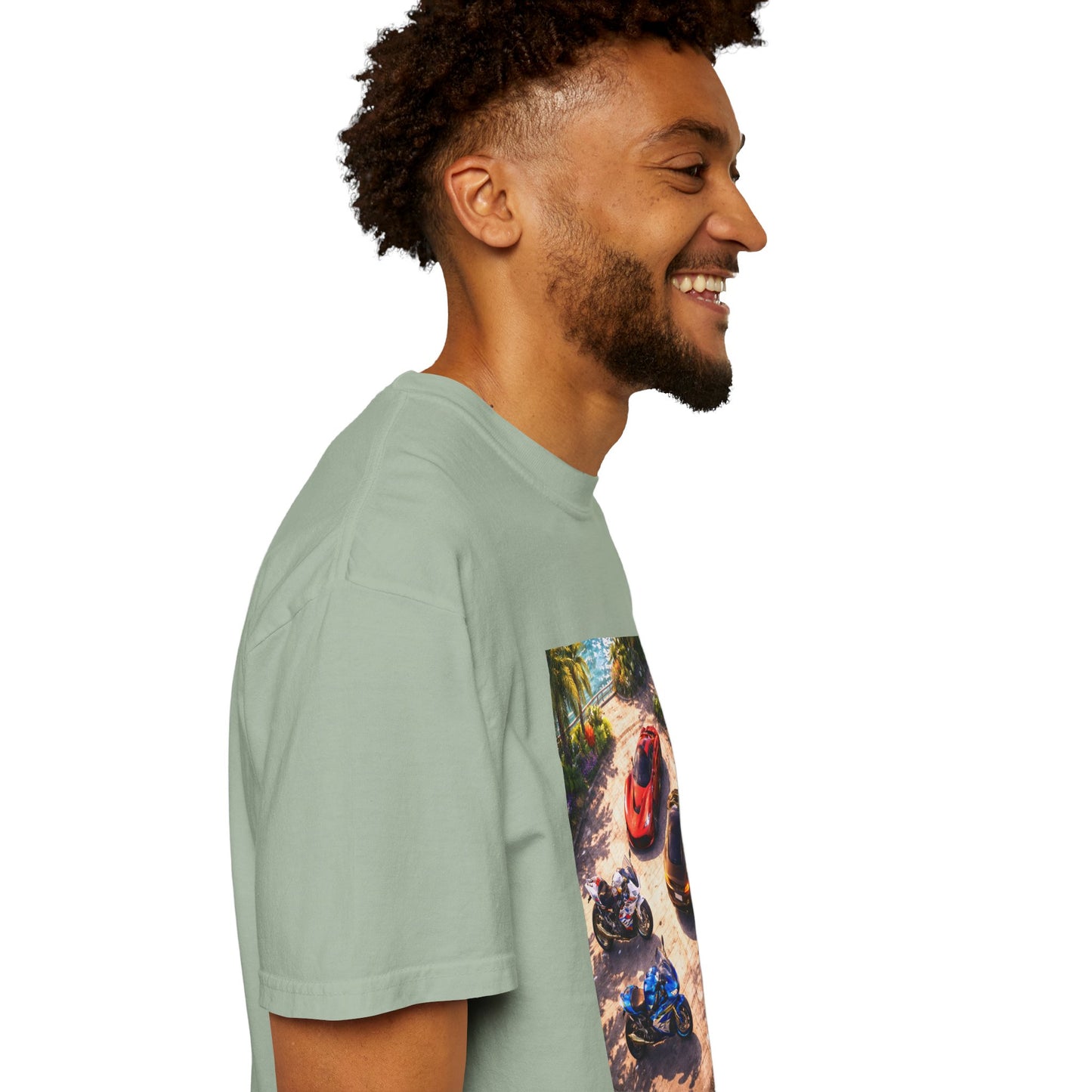MULTI-VEHICLE - T-Shirt — Tropical Sports Cars & Motorbikes Print
