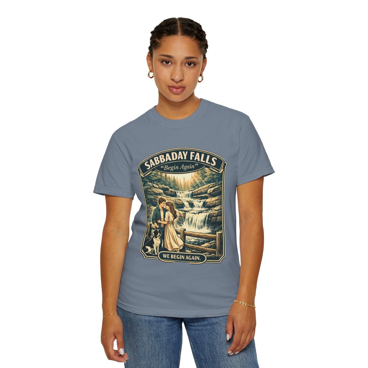 Sabbaday Falls 'We Begin Again' Vintage Nature T-Shirt
