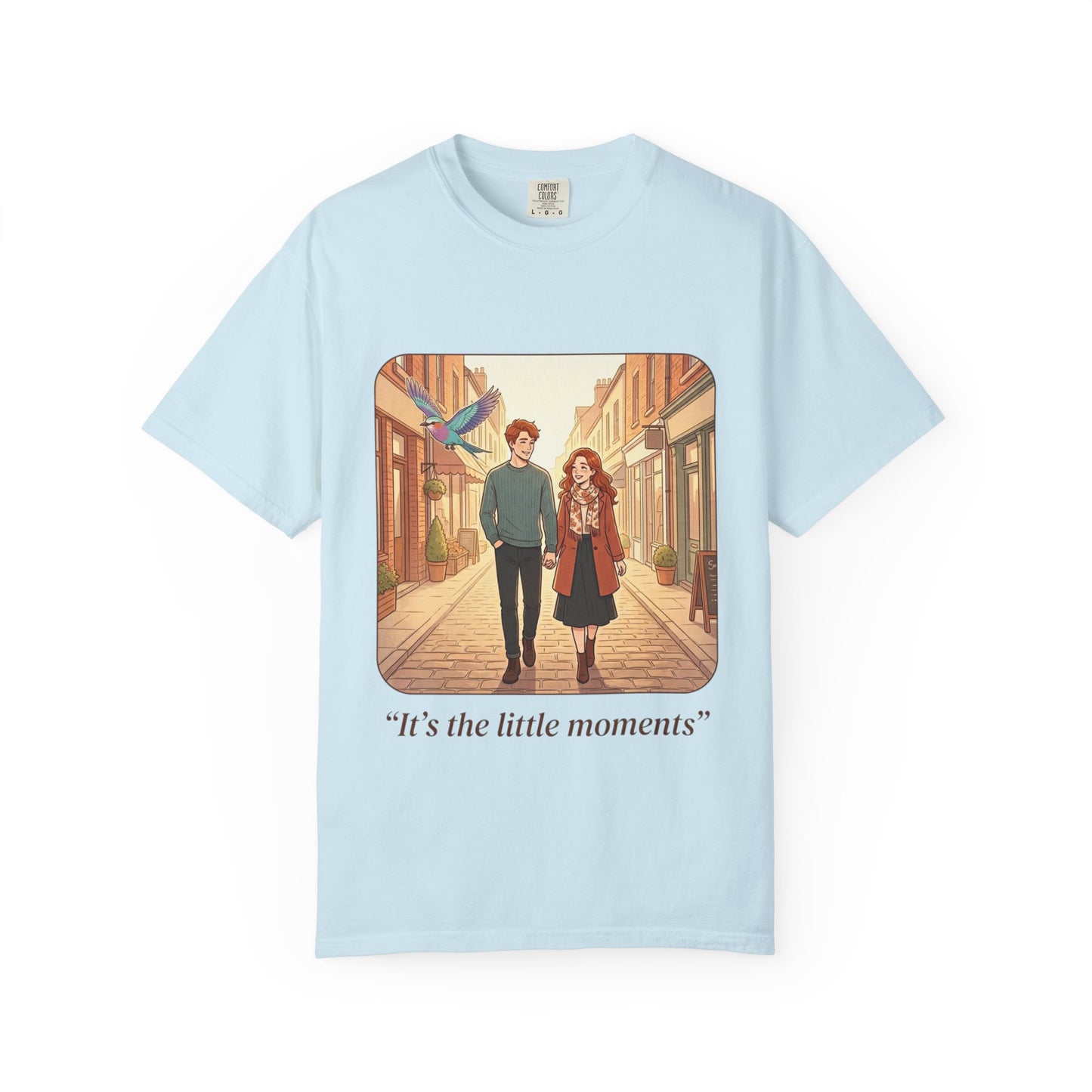 Romantic Stroll T-Shirt — “It’s the little moments” Couple Illustration Tee