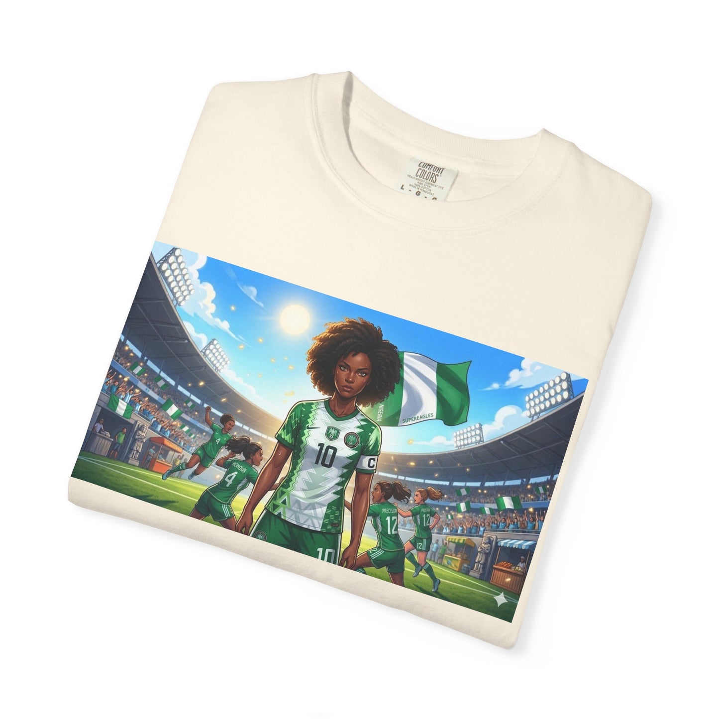 Commander- Female- Nigerian Soccer Player Stadium  - T-shirt - Graphic Tee