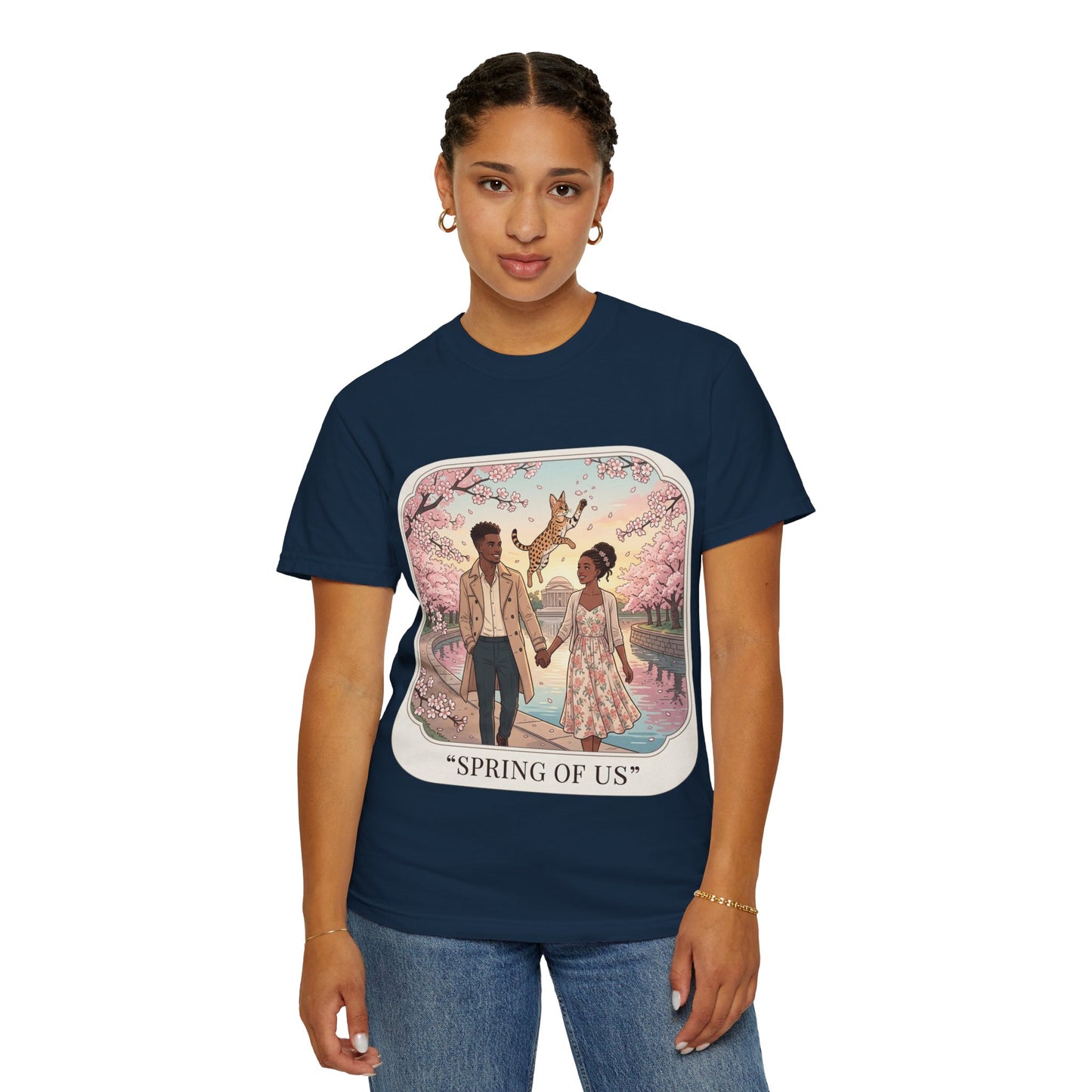 Spring of Us T-Shirt — Romantic Cherry Blossom Couple Graphic Tee