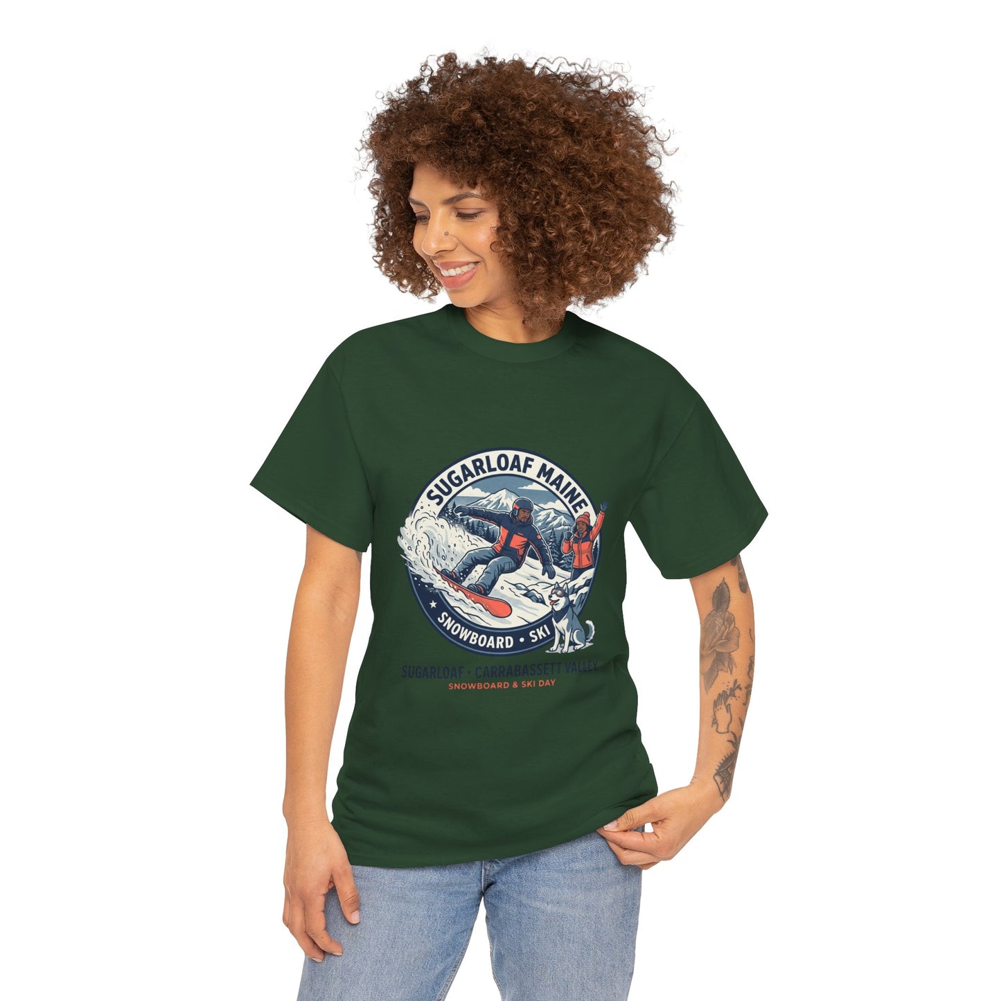 Sugarloaf Maine Snowboard & Ski T‑Shirt — Sugarloaf‑Carrabassett Valley Retro Graphic Tee