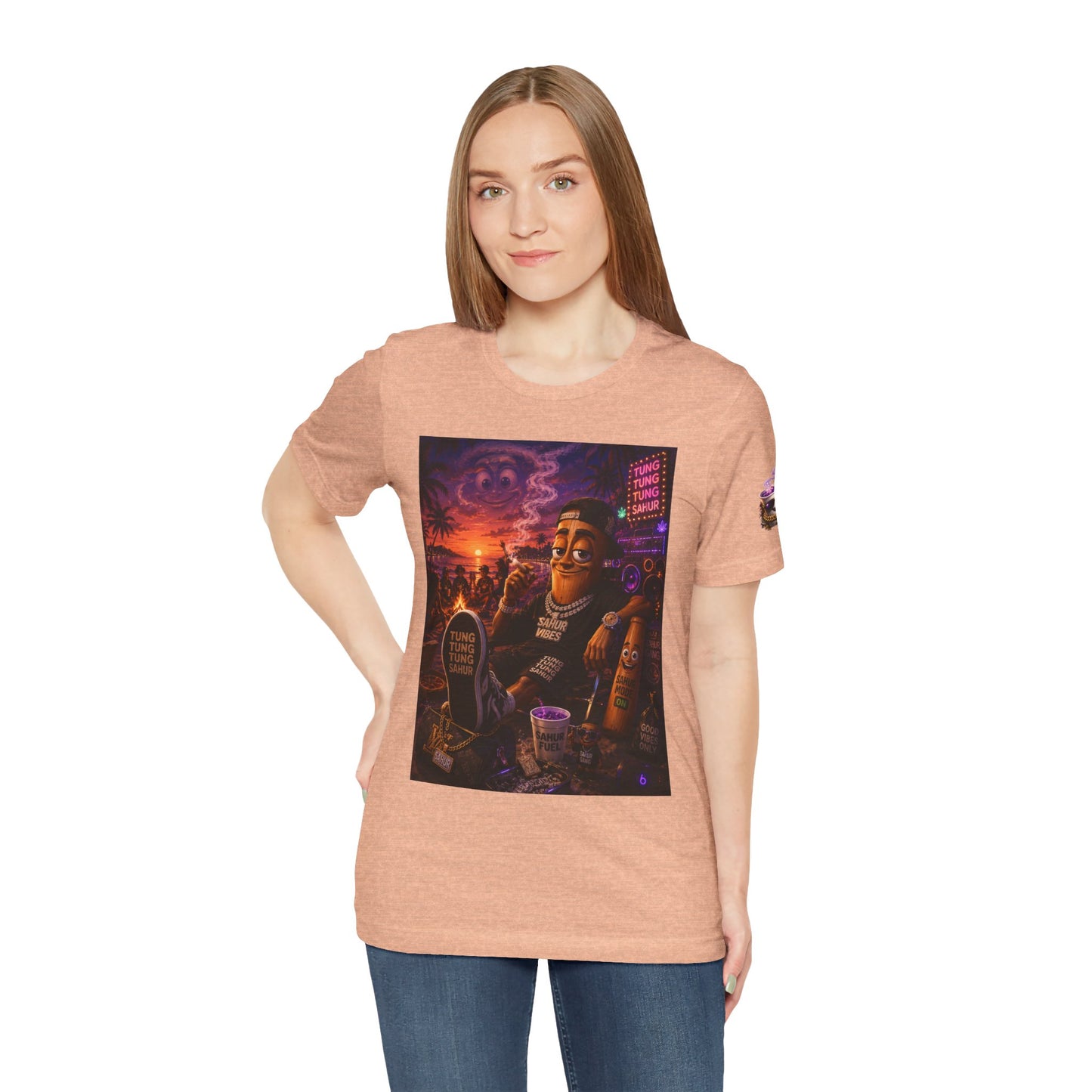 Tung Tung Tung Sahur T-Shirt — "Summertime Vibes" Retro Beach Party Graphic Tee