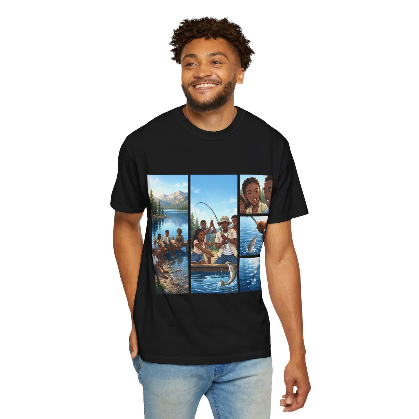 ake Tahoe Fishing Moments T-Shirt — Retro Outdoors Fishing Graphic Tee