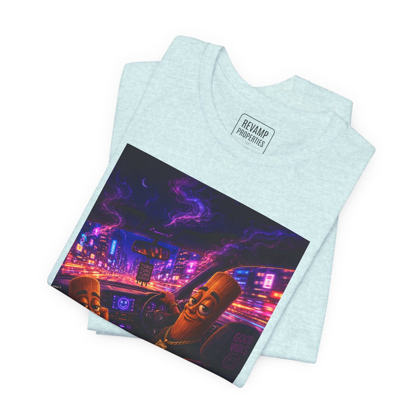 Tung Tung Tung Sahur Who Ride Like Us T-Shirt — Night Cruise Vaporwave Graphic Tee