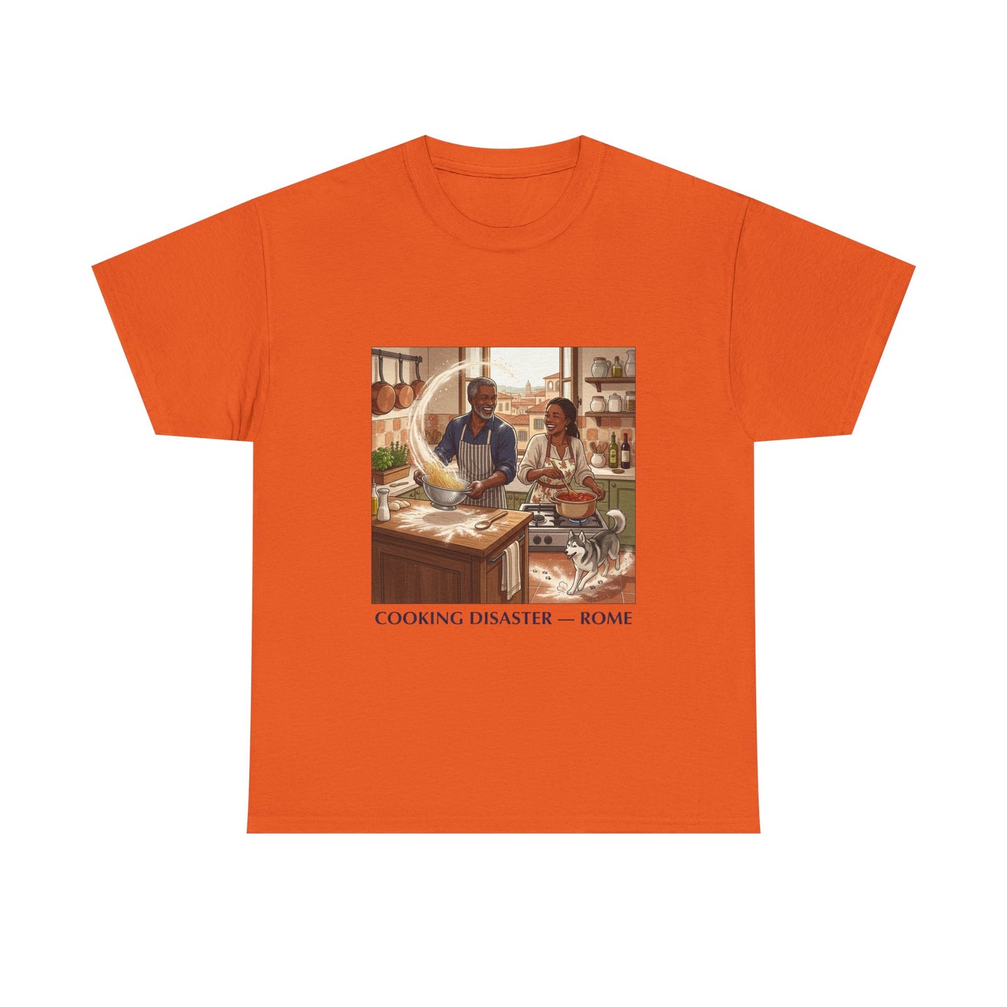 T-Shirt — 'Cooking Disaster — Rome' Illustrated Cooking Tee