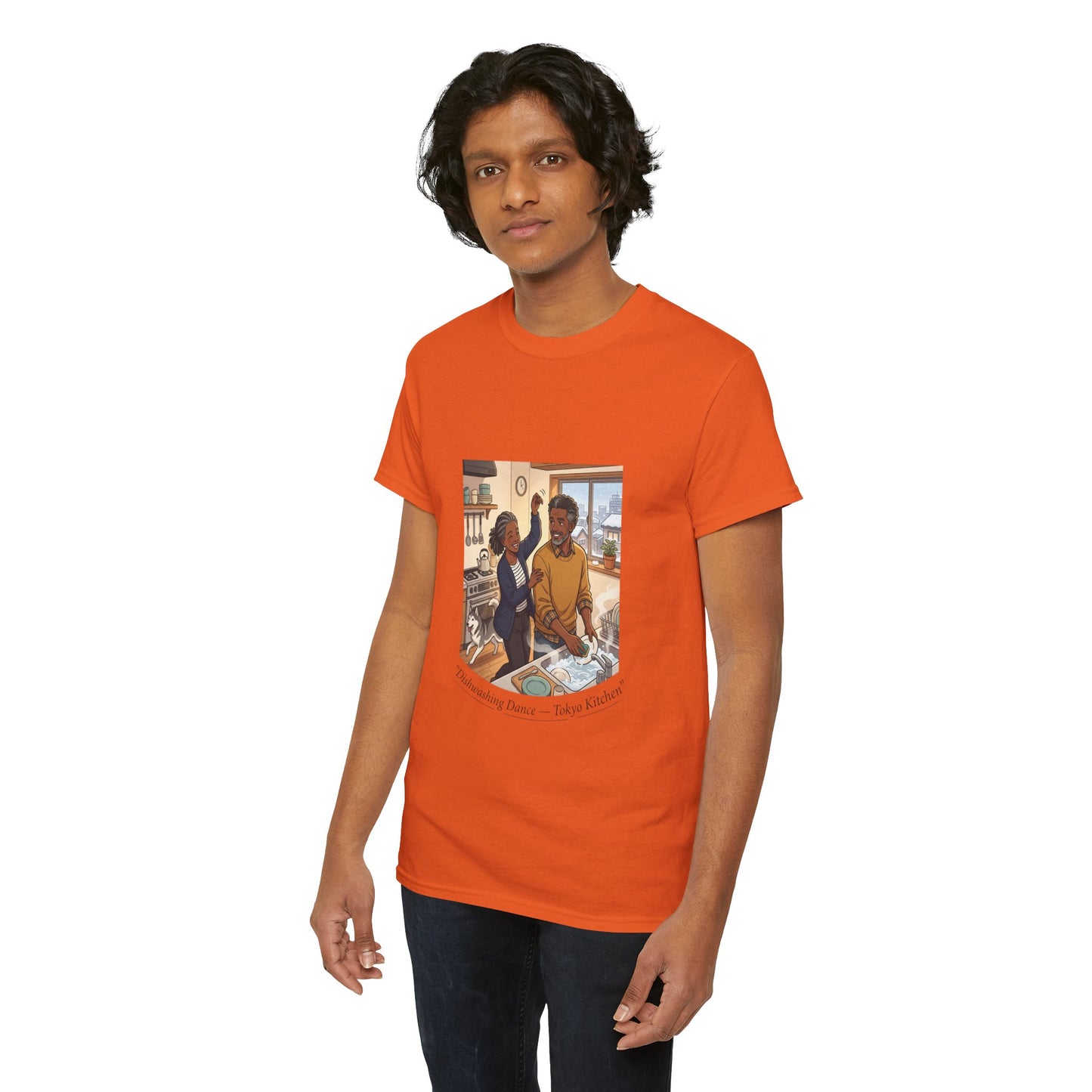 Dishwashing Dance Tee — Couple Kitchen Graphic T-Shirt