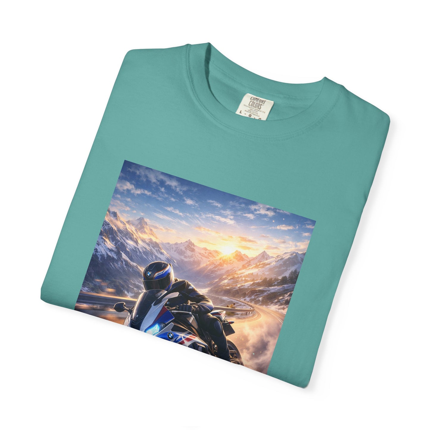 BMW S1000RR ALPINE GHOST RIDE - T‑Shirt — Sportbike Skyline Graphic Tee